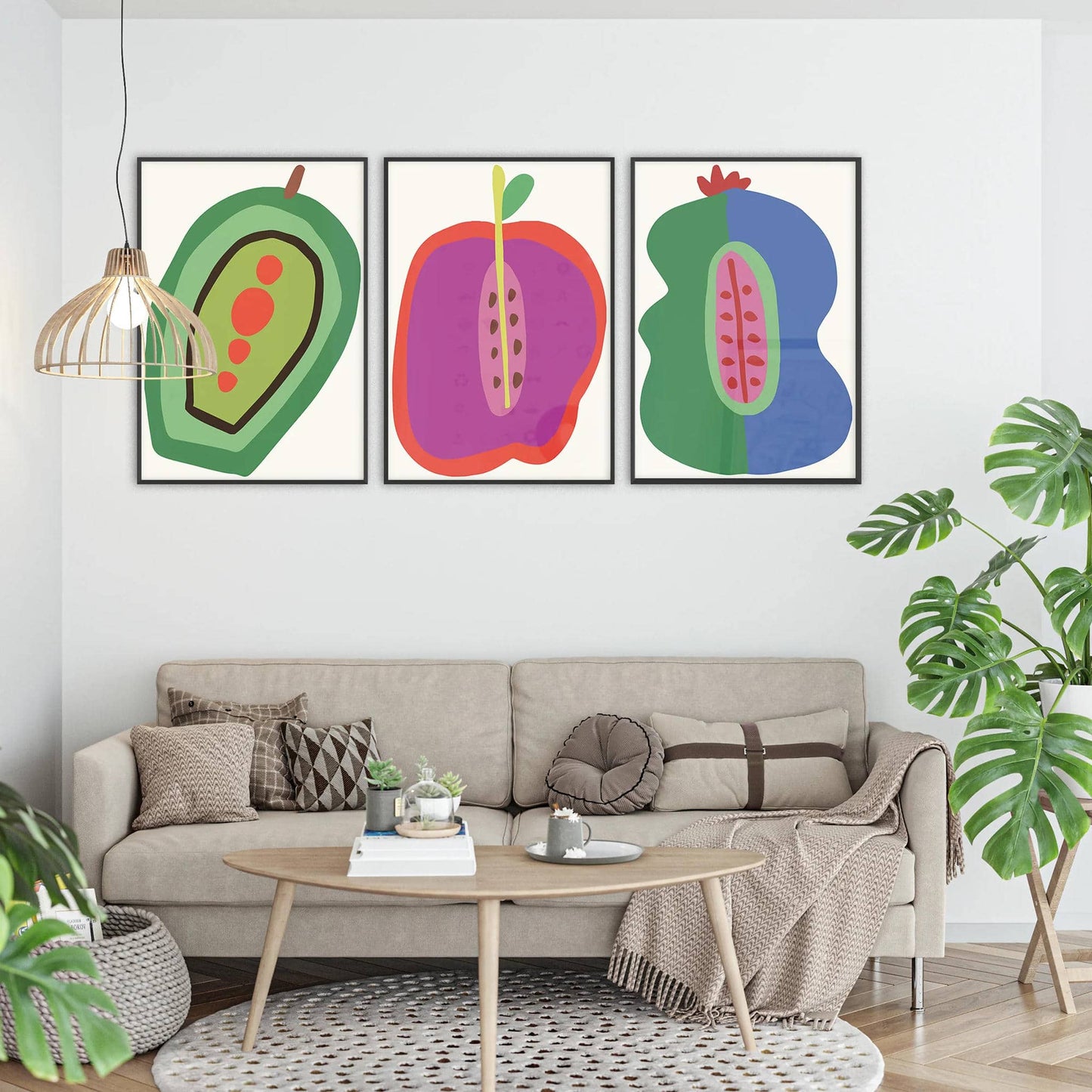 Set of 3 Veggie Cubism Prints - HypeSheriff