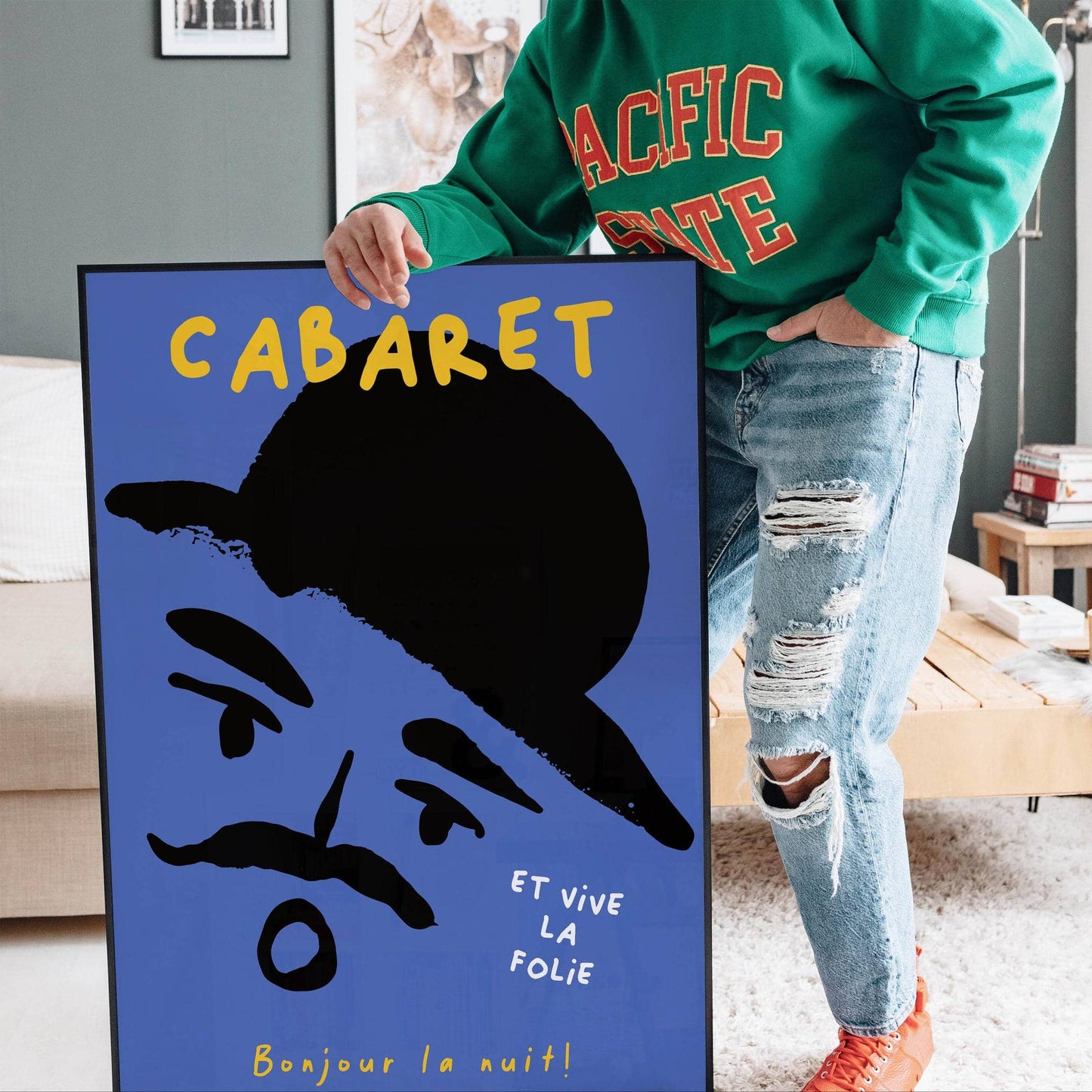 Cabaret Paris Bonjour La Nuit Blue Poster - HypeSheriff