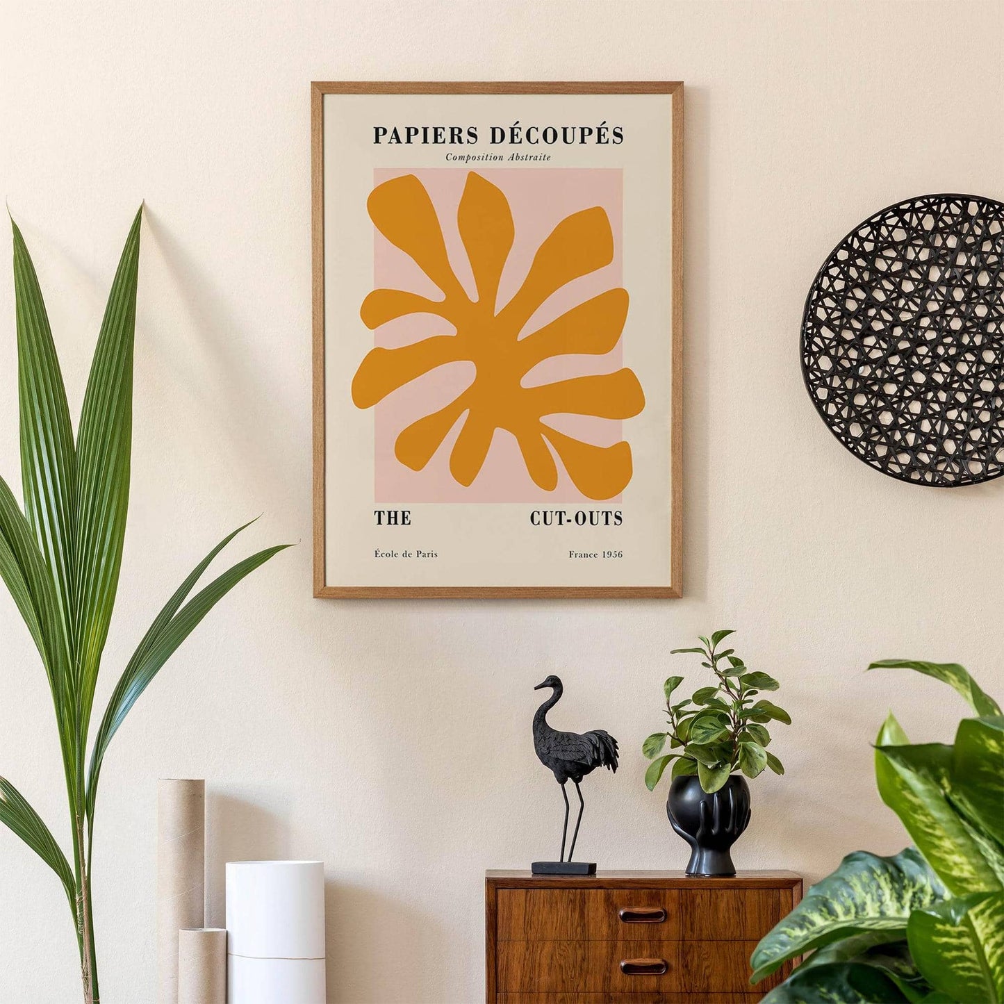 Yellow Cut Out Leaf Art Print - HypeSheriff