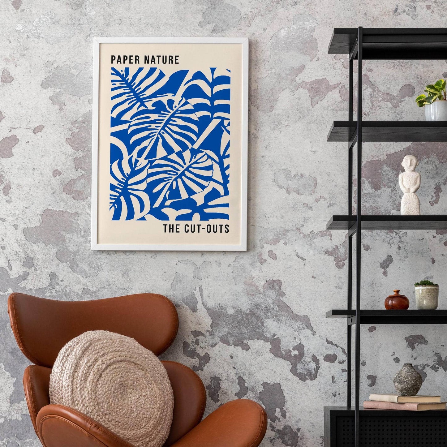 Blue Monstera Leaves Poster - HypeSheriff
