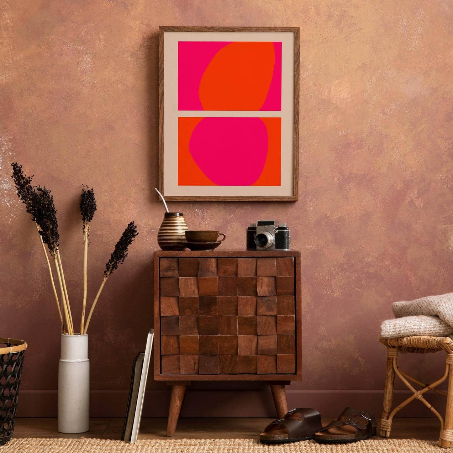 Pink&Orange Pop Art Colorblocks Poster - HypeSheriff