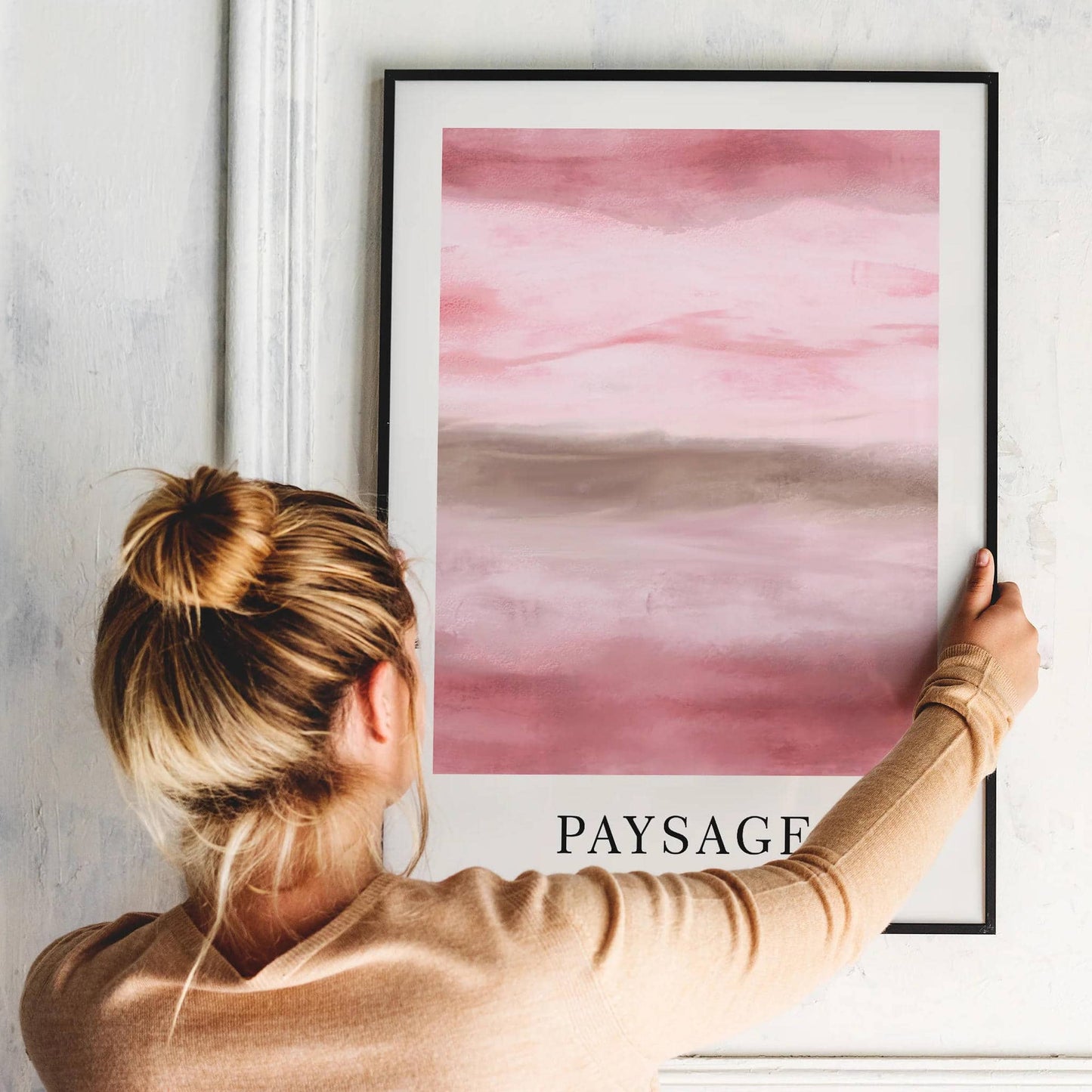 Pink Paysage No4 Hand Painted Poster - HypeSheriff
