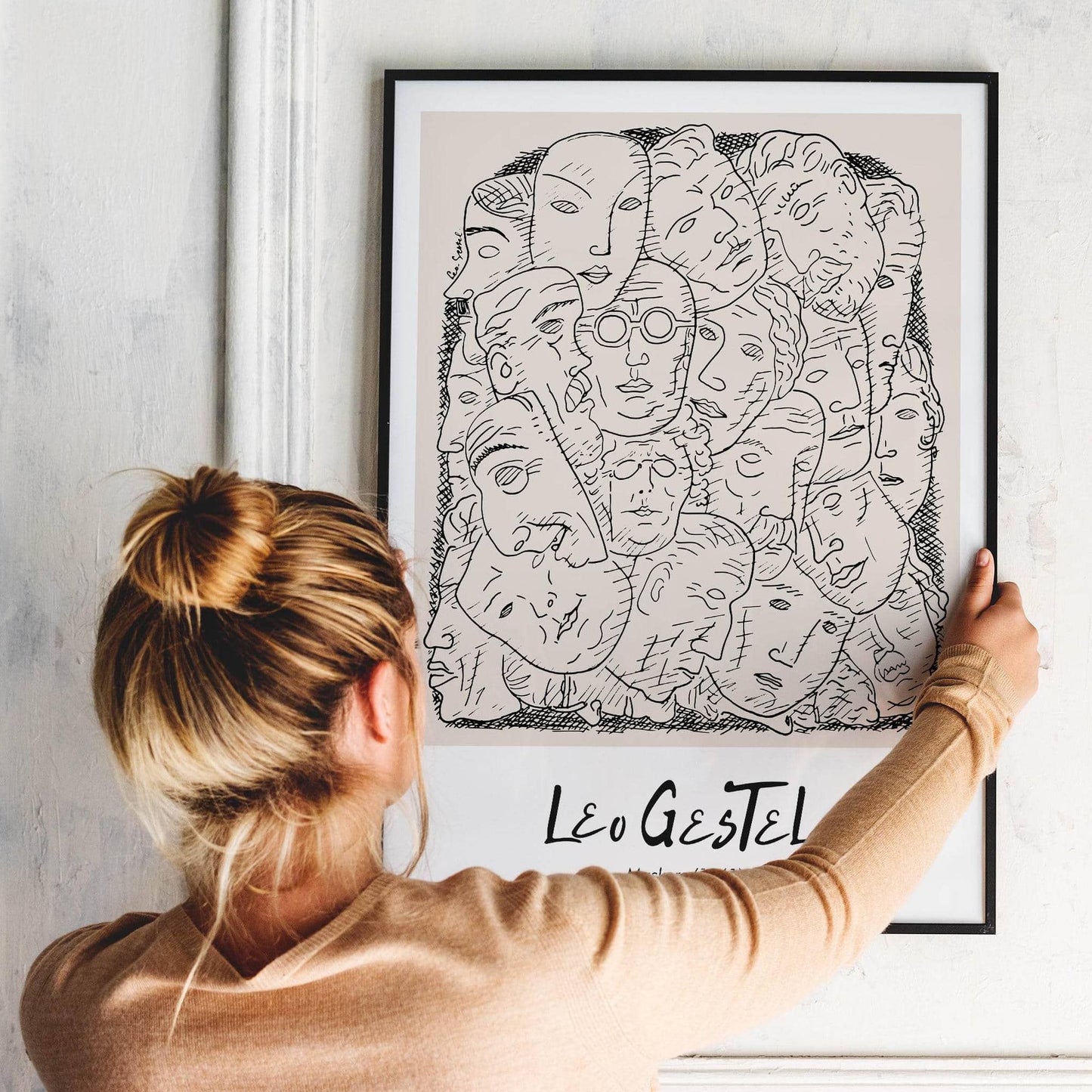 Leo Gestel Human Faces Maskers Poster - HypeSheriff