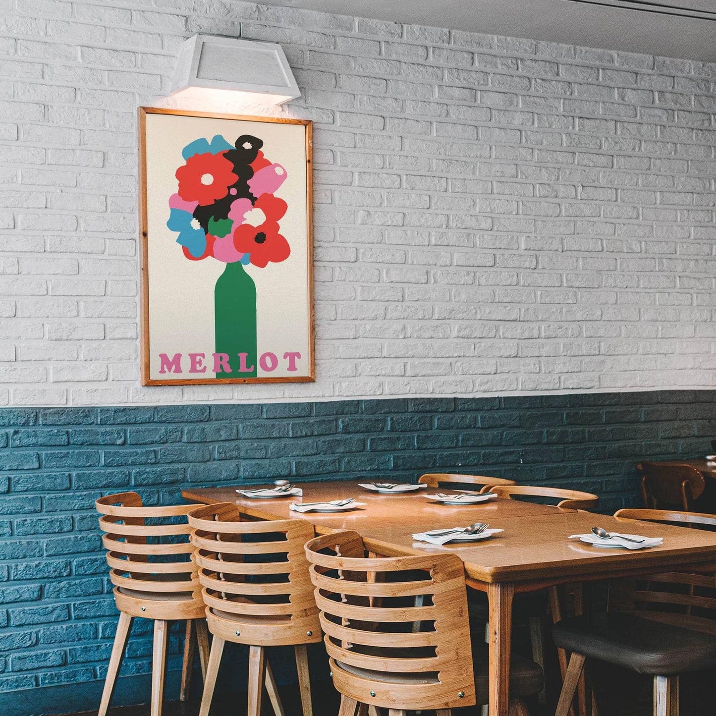 Retro Merlot Wine with Flowers Poster - HypeSheriff