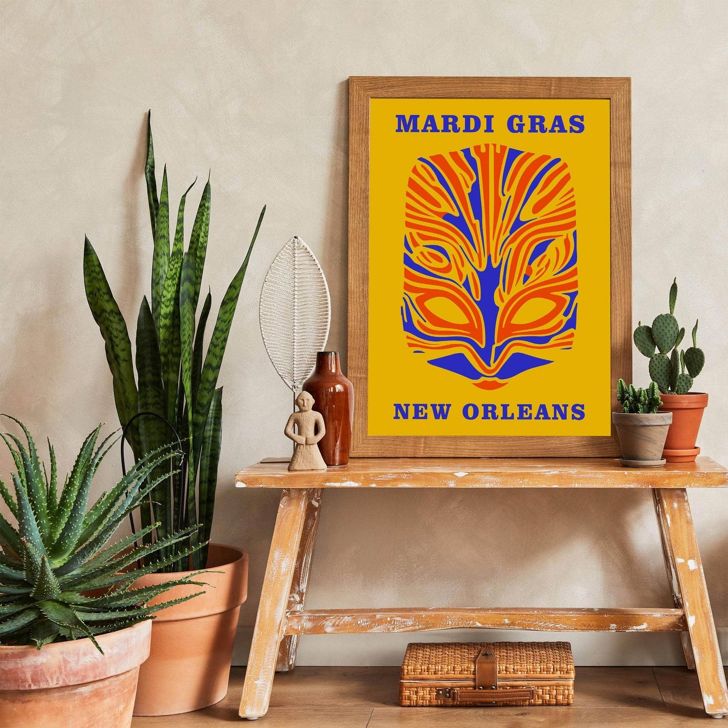 Mardi Gras New Orleans Yellow Poster - HypeSheriff