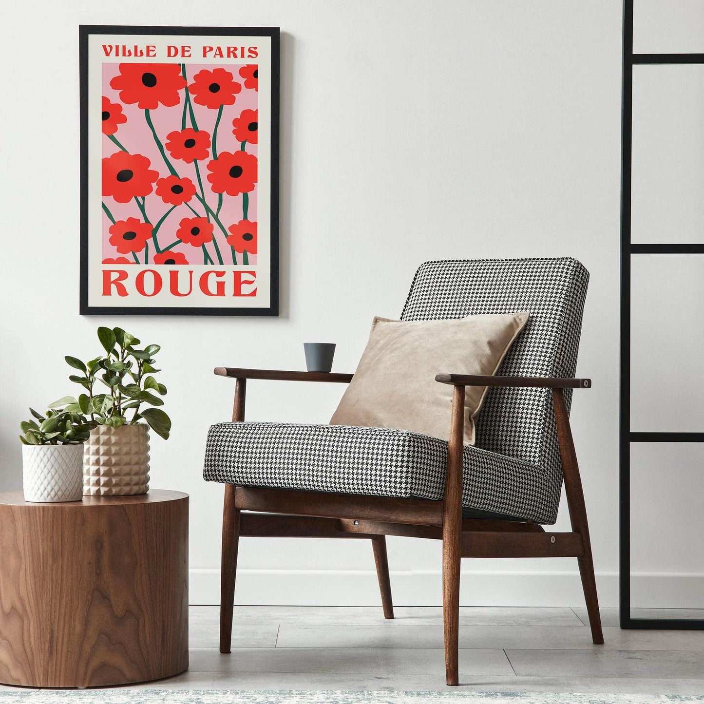 Rouge Ville de Paris Floral Poster - HypeSheriff