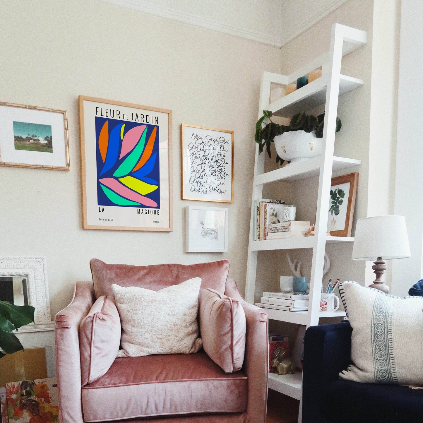 Le Jardin Navy Blue Poster - HypeSheriff