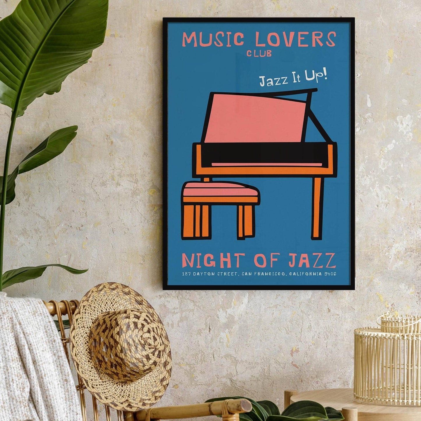 Blue Music Lovers Club Jazz it Up! Poster - HypeSheriff