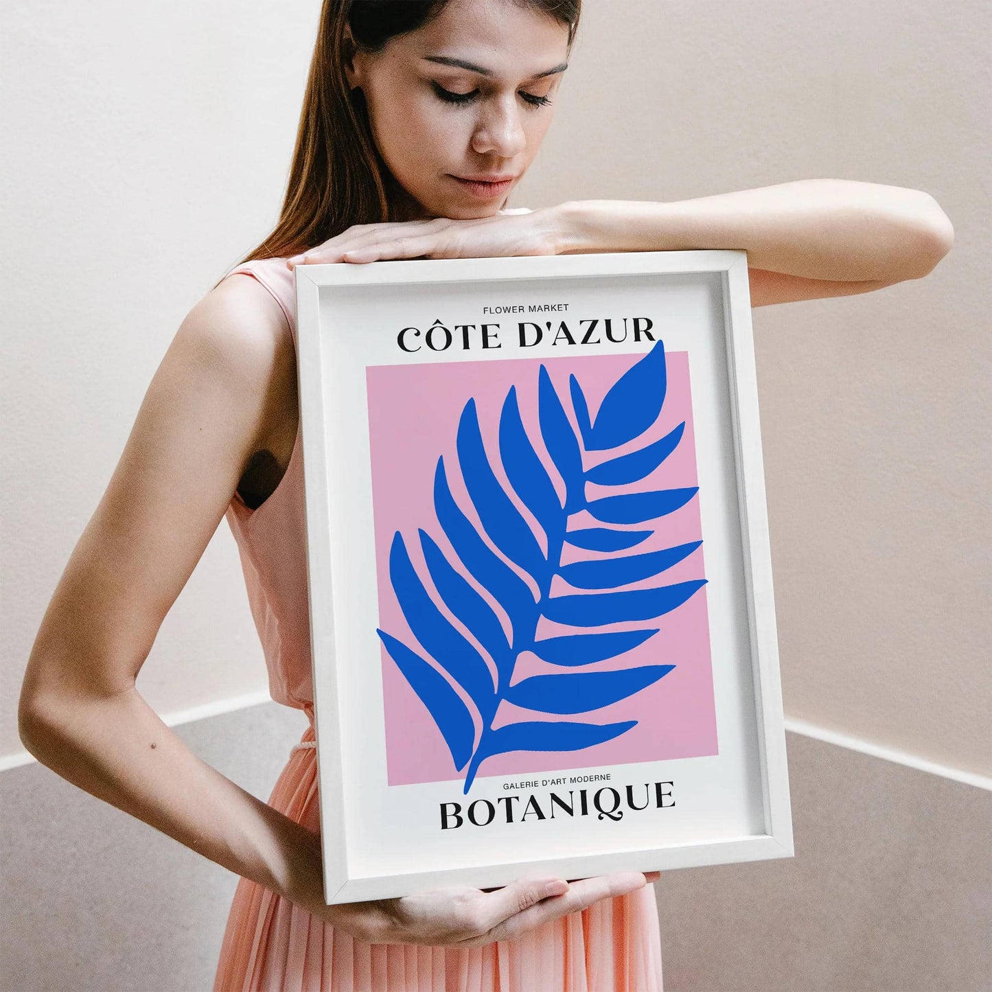 Côte d'Azur Blue Leaf Poster - HypeSheriff