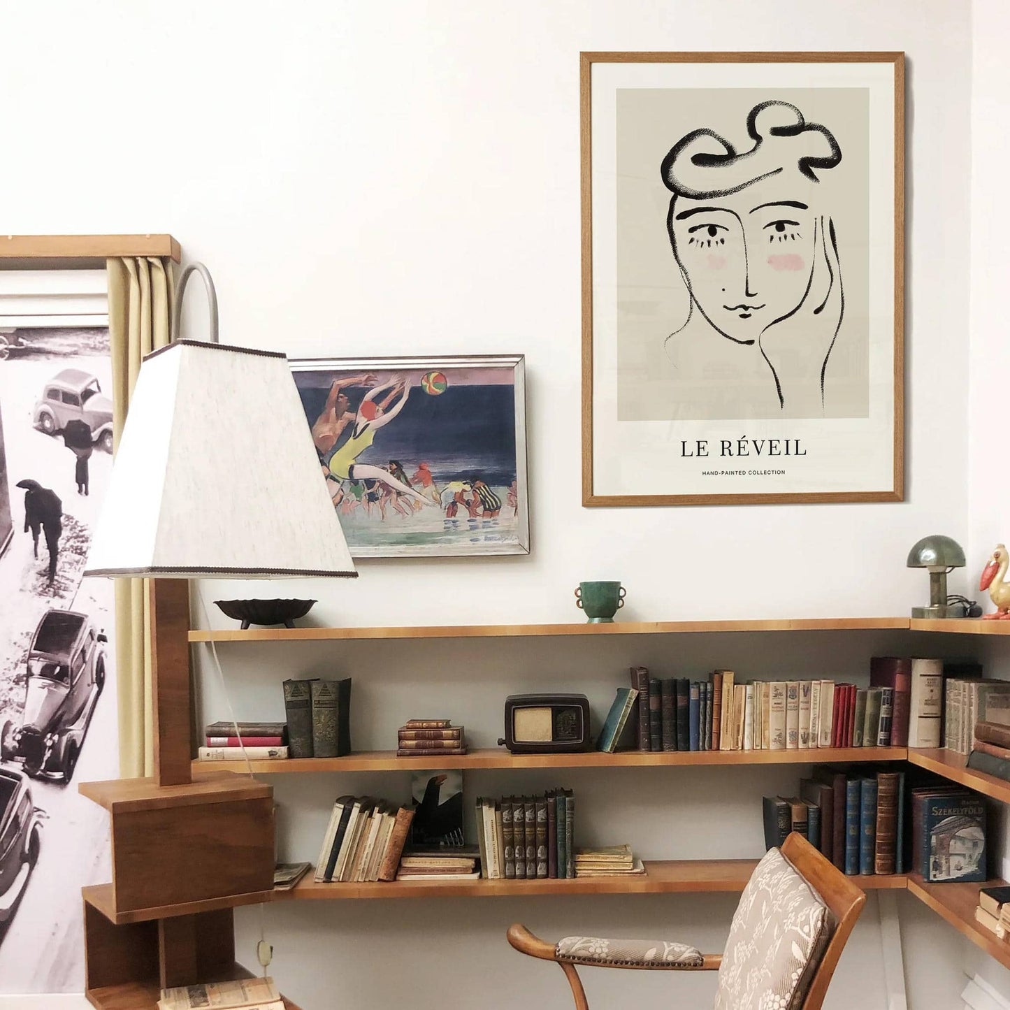 Le Réveil Line Art Woman Poster - HypeSheriff