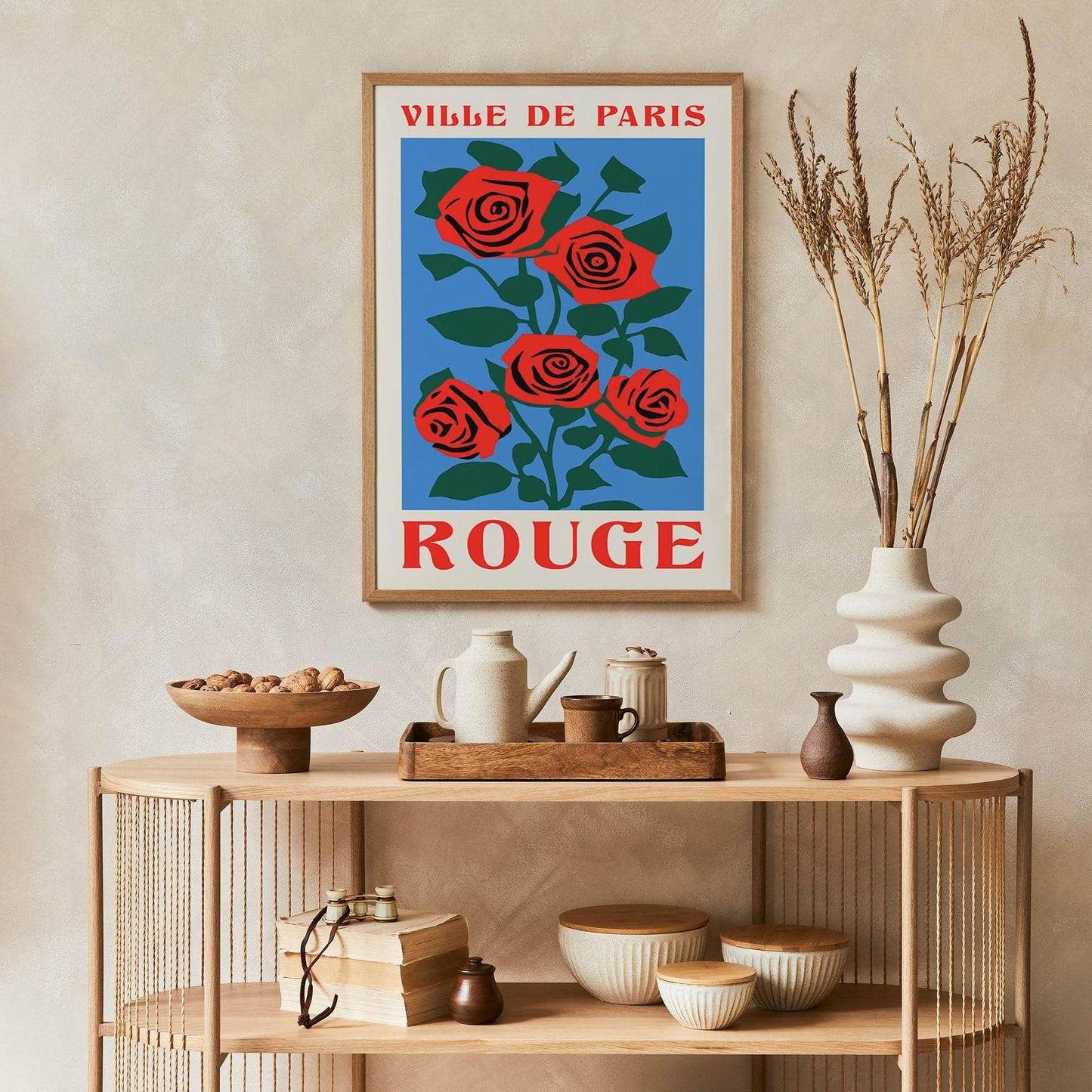 Rouge Ville de Paris Roses Poster - HypeSheriff