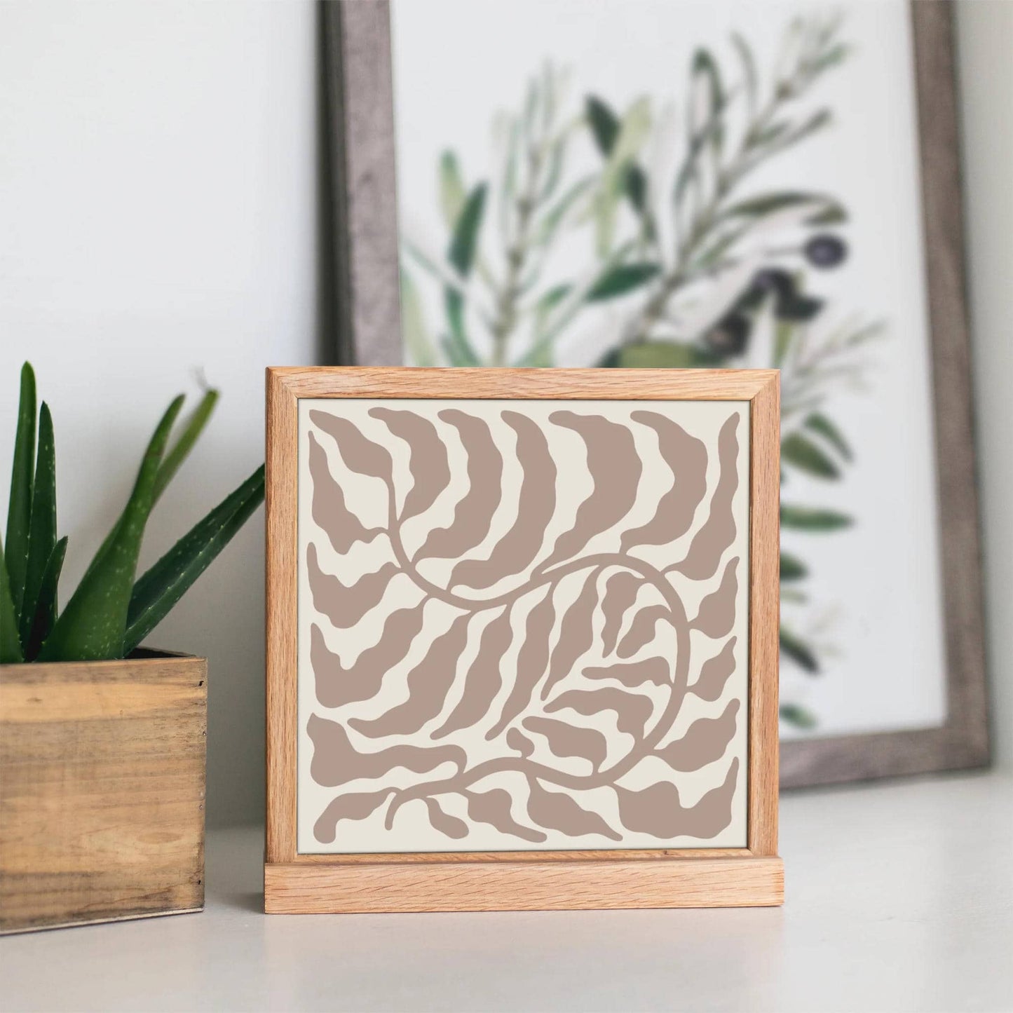 Beige Classic Leaf Print - HypeSheriff