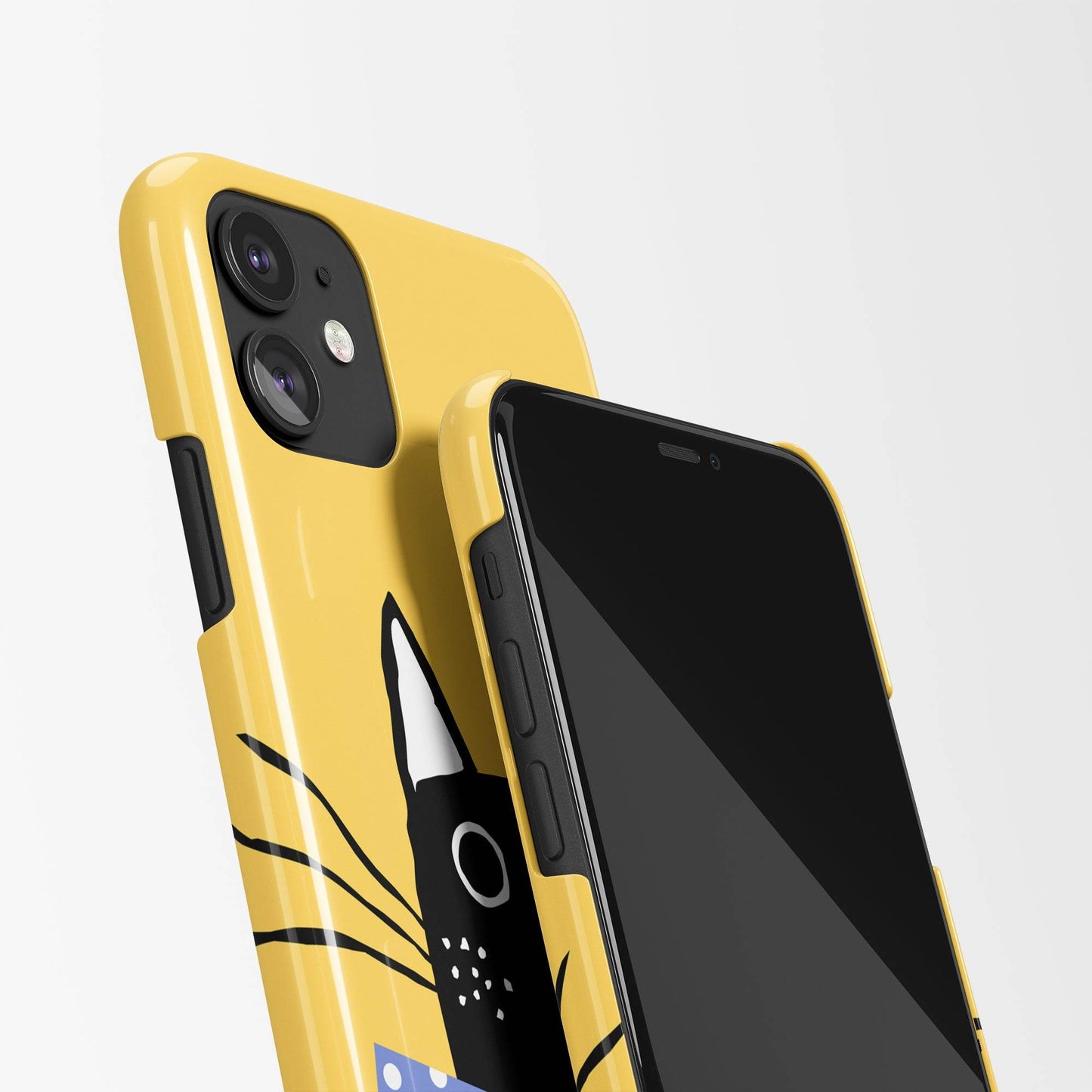 Black Cat Drawing iPhone Case - HypeSheriff