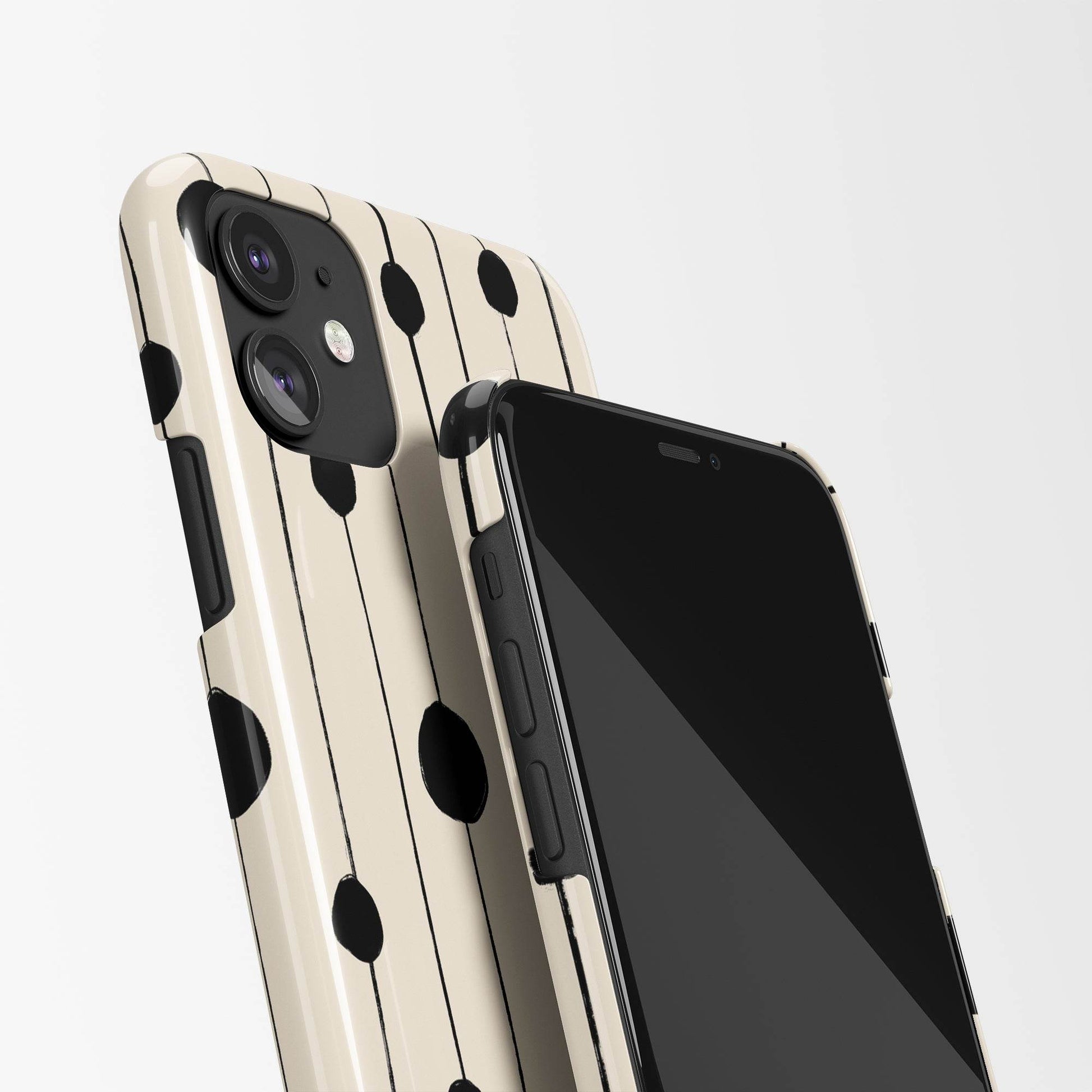 Black Dots Painting iPhone Case - HypeSheriff