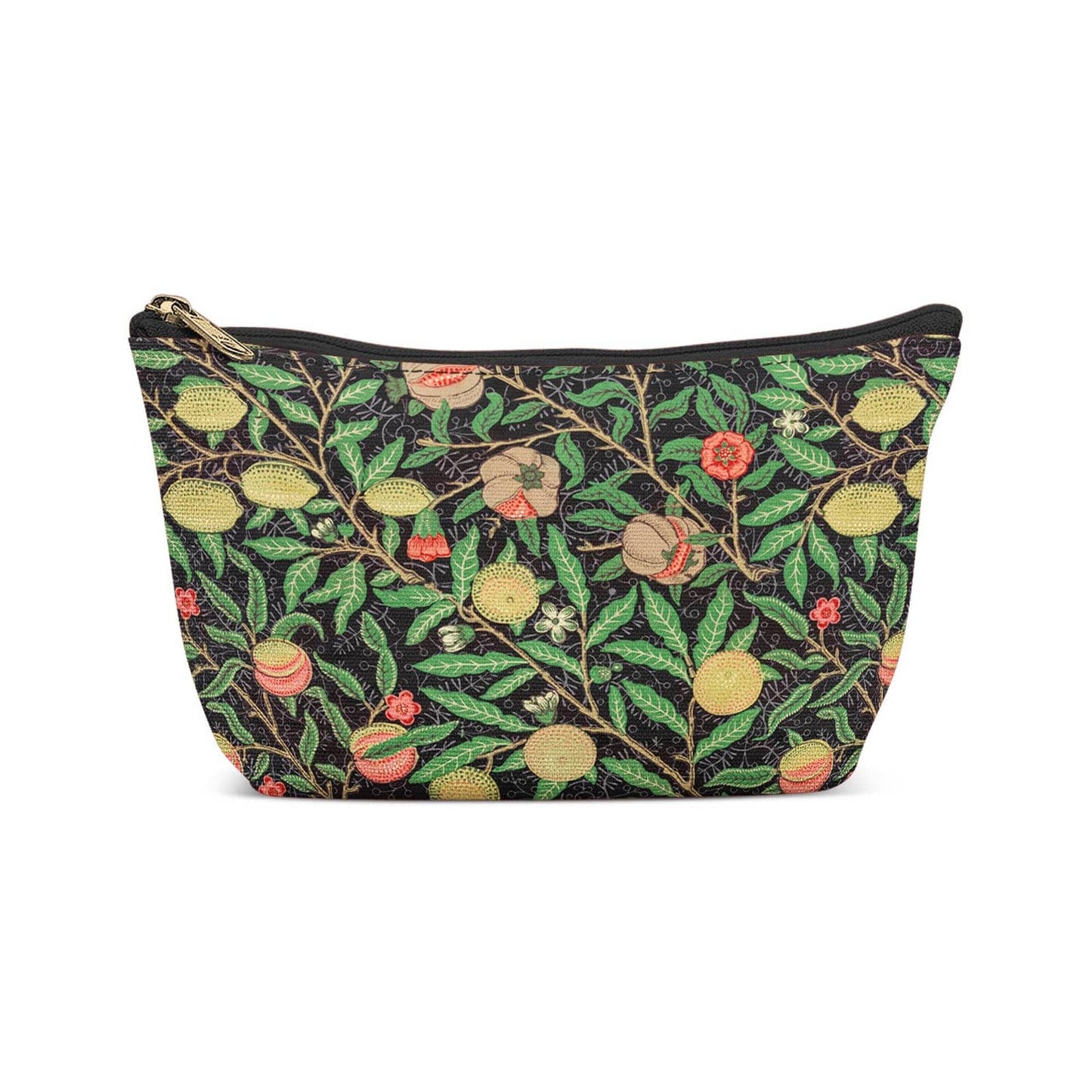 Art Nouveau Black Flowers Makeup Bag - HypeSheriff