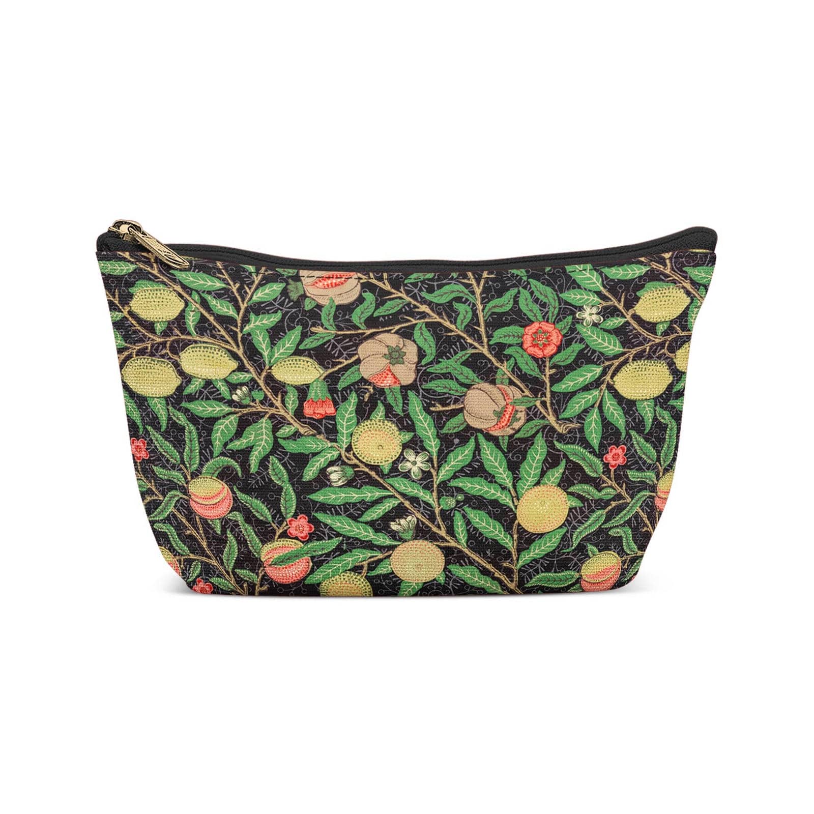 Art Nouveau Black Flowers Makeup Bag - HypeSheriff