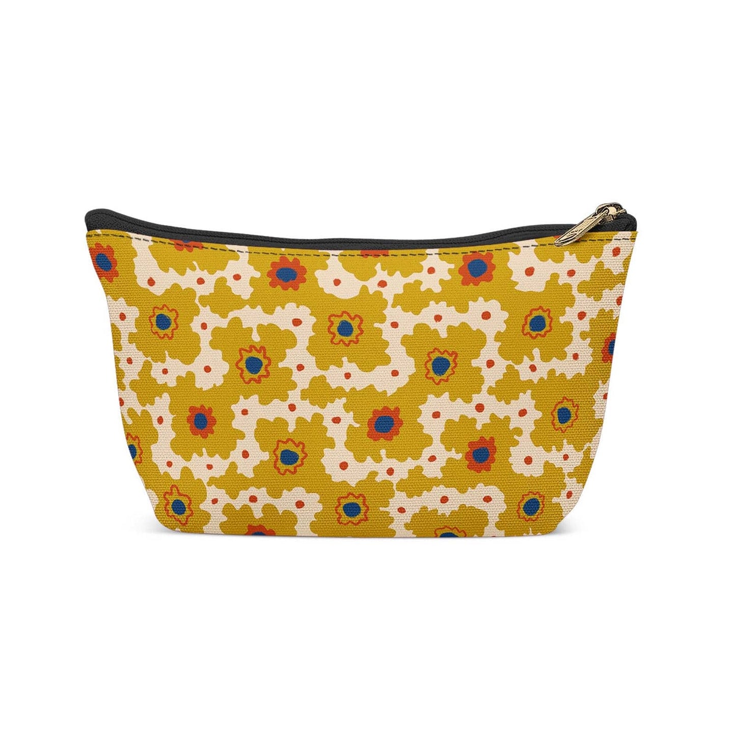 Retro Mustard Pattern Makeup Bag - HypeSheriff