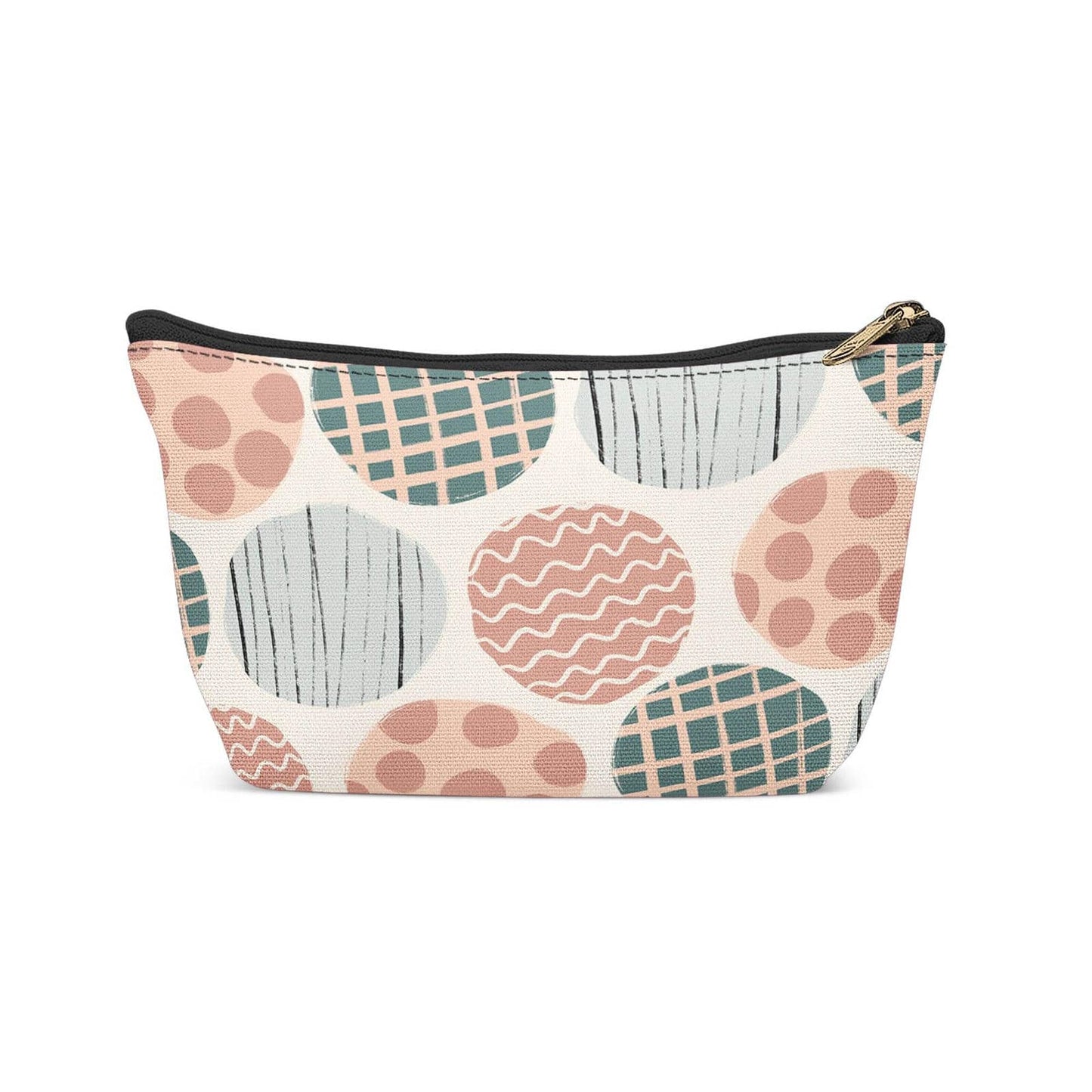Pastel Geometric Big Dots Makeup Bag - HypeSheriff