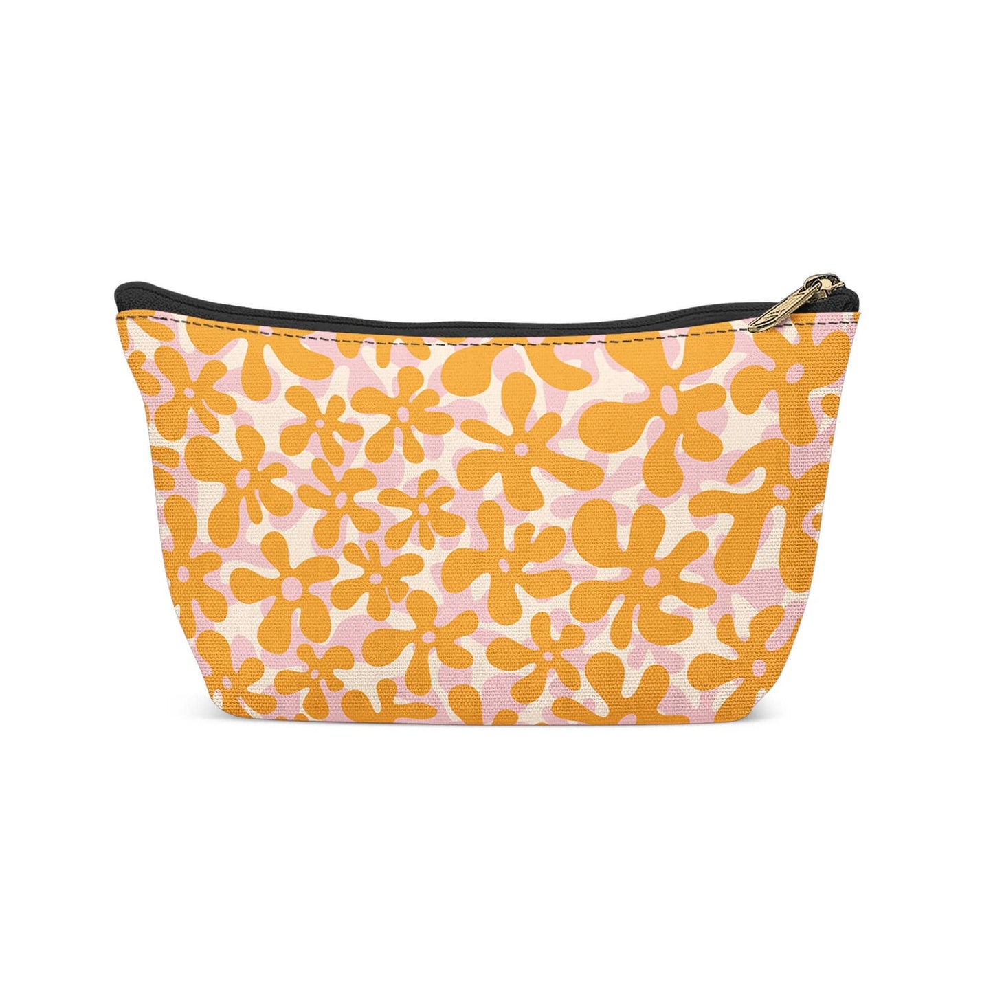 Yellow Flowers Pattern Makeup Bag - HypeSheriff