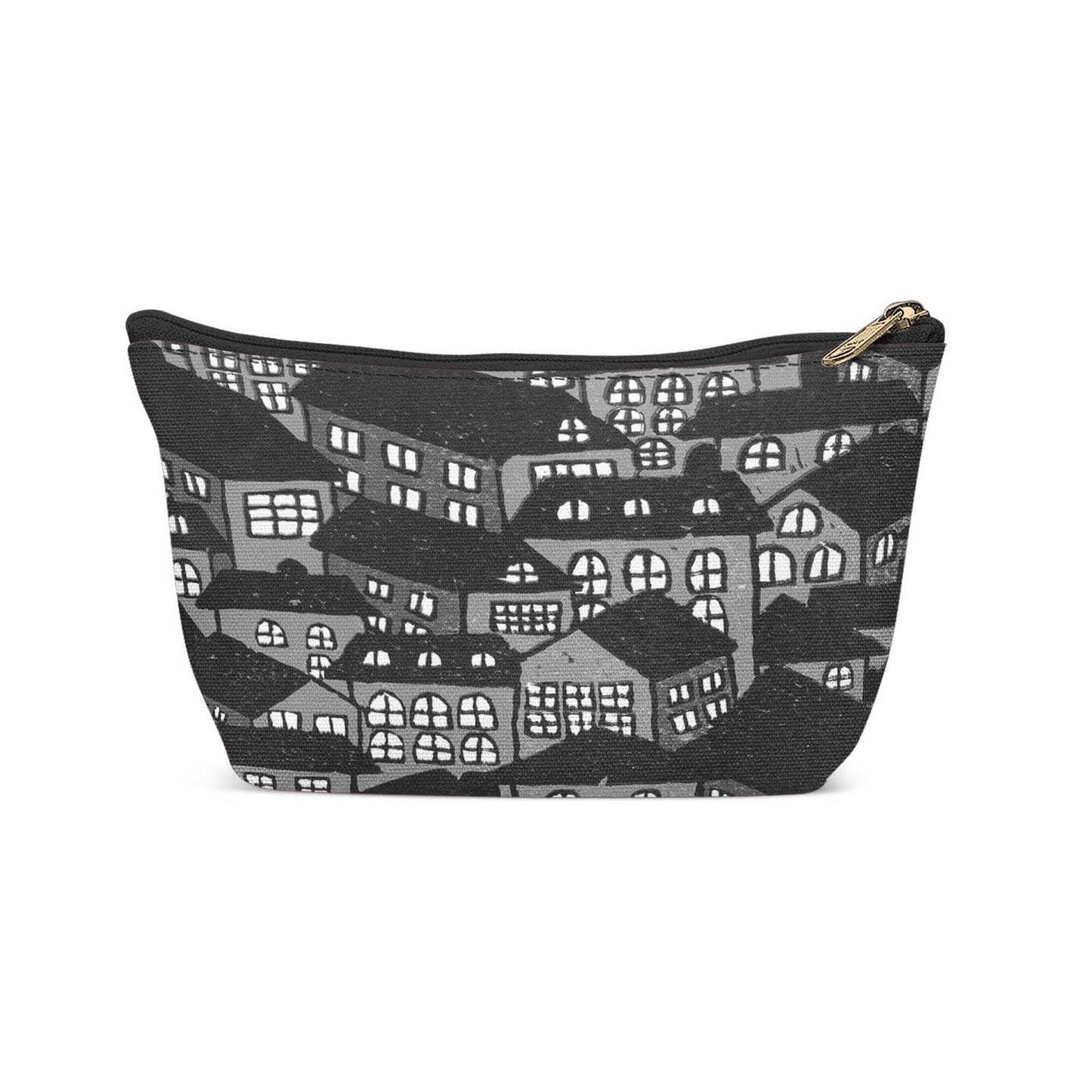 Houses Handmade Linocut Makeup Bag - HypeSheriff