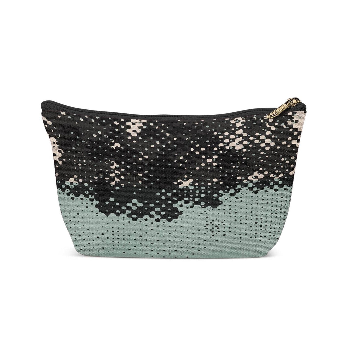 Mint with Black Abstract Art Makeup Bag - HypeSheriff