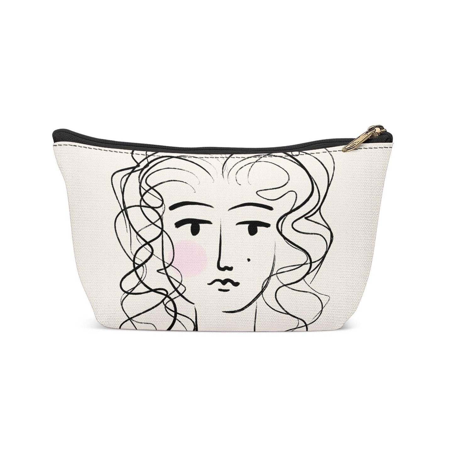 Cute Girl Line Art Makeup Bag - HypeSheriff