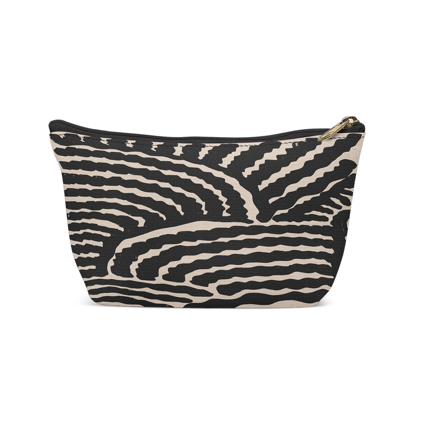 Organic Shapes Black Pattern Makeup Bag - HypeSheriff