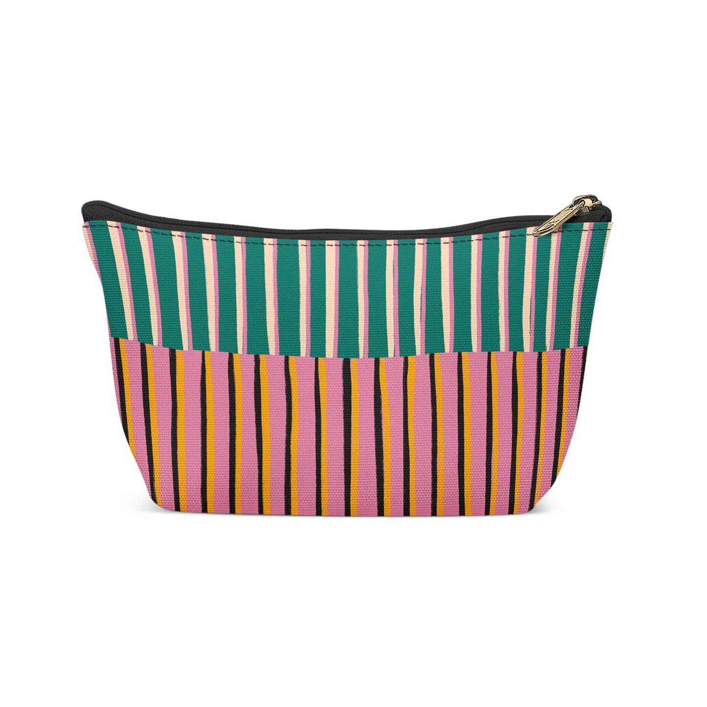 California Style Striped Pattern Makeup Bag - HypeSheriff