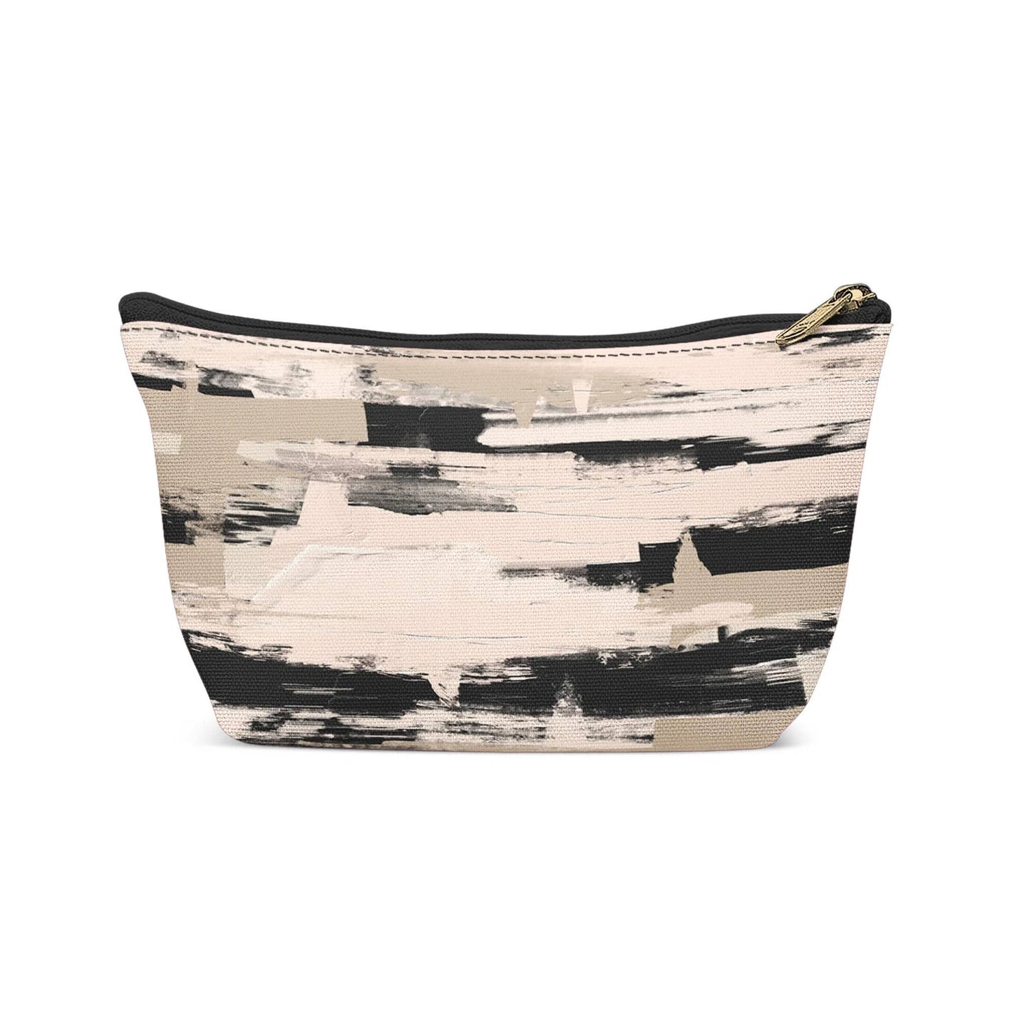Abstract Paintbrushes Beige Makeup Bag - HypeSheriff