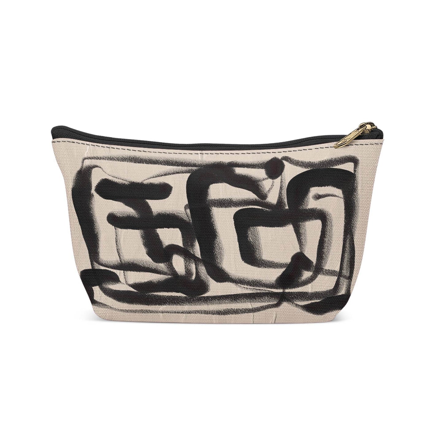 Black Brushstroke Abstract Makeup Bag - HypeSheriff