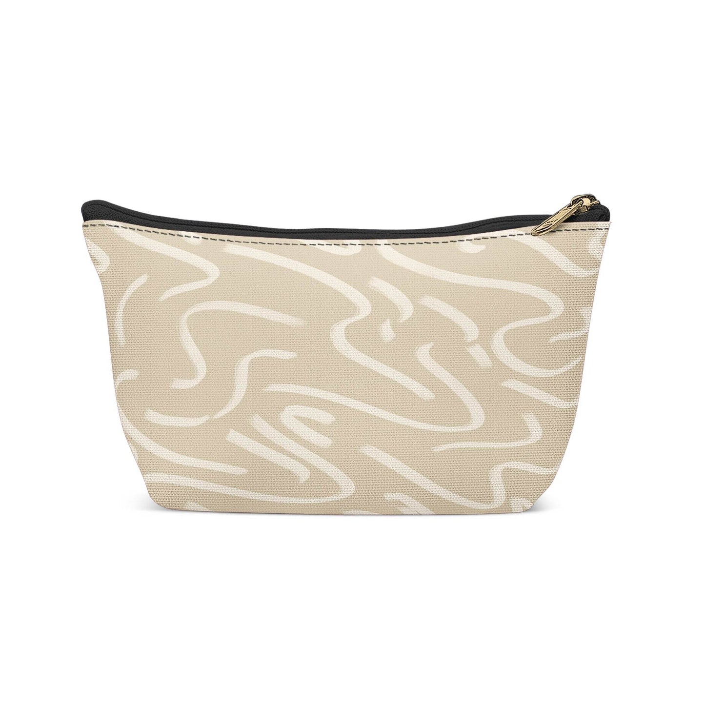 Klee Abstract Beige Makeup Bag - HypeSheriff