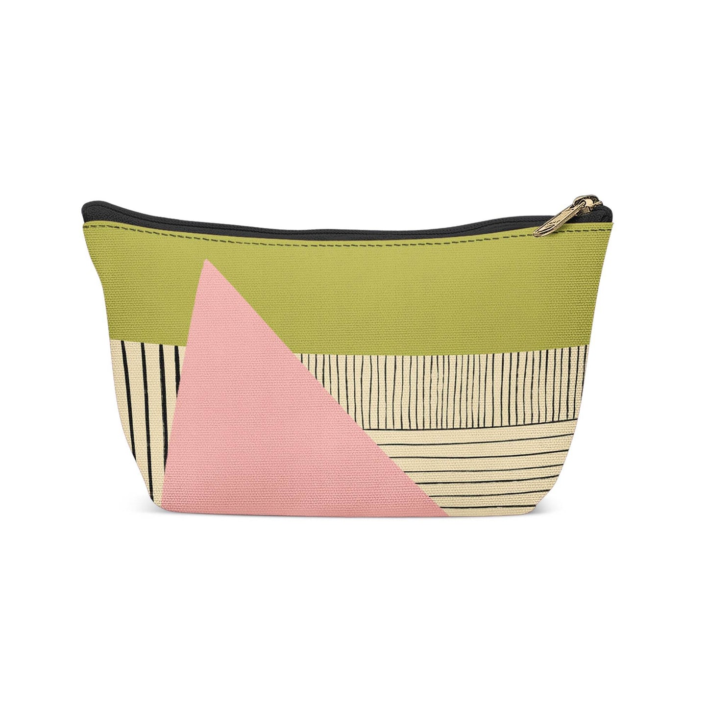 Green Pink Modern Art Makeup Bag - HypeSheriff