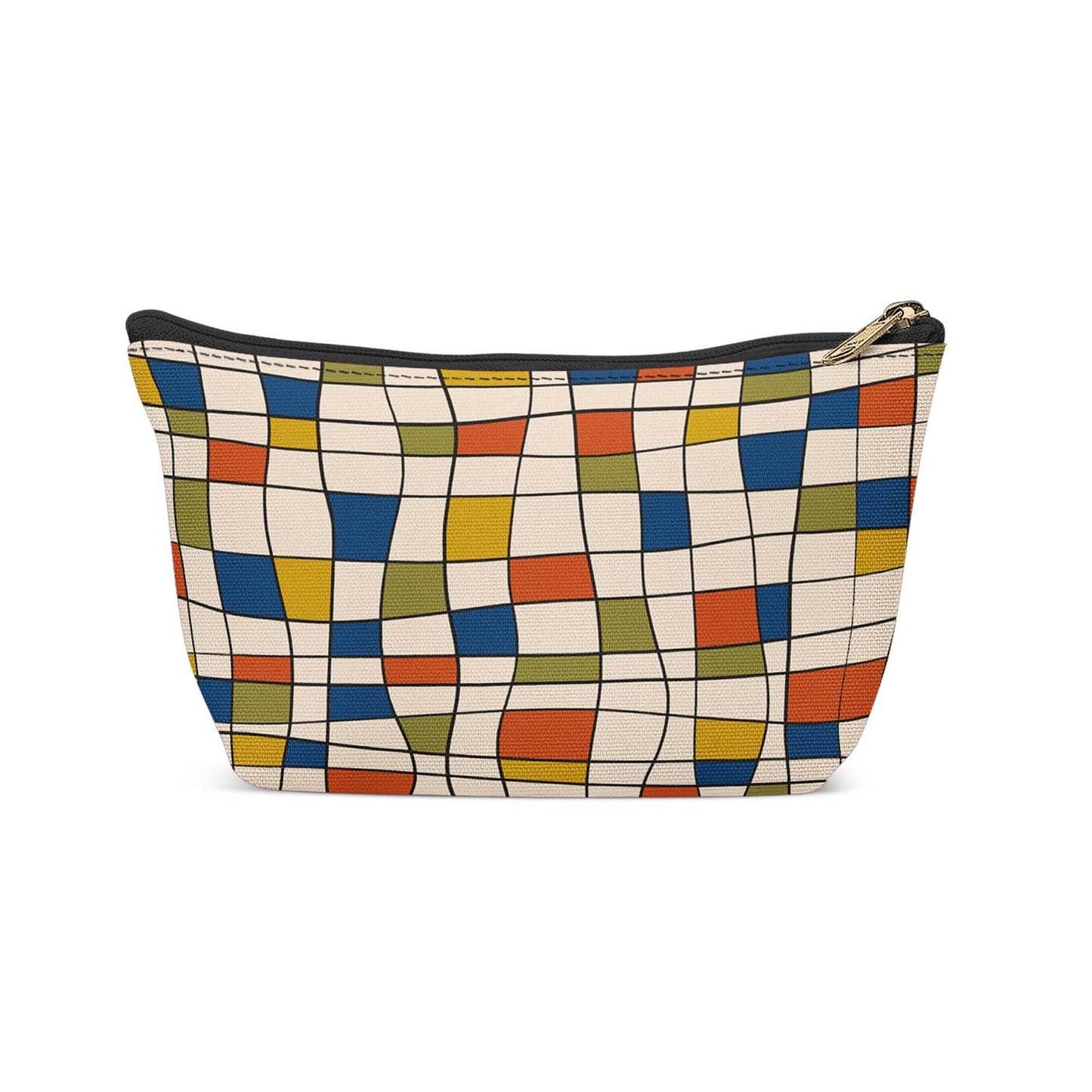 Swirl Bauhaus Pattern Makeup Bag - HypeSheriff