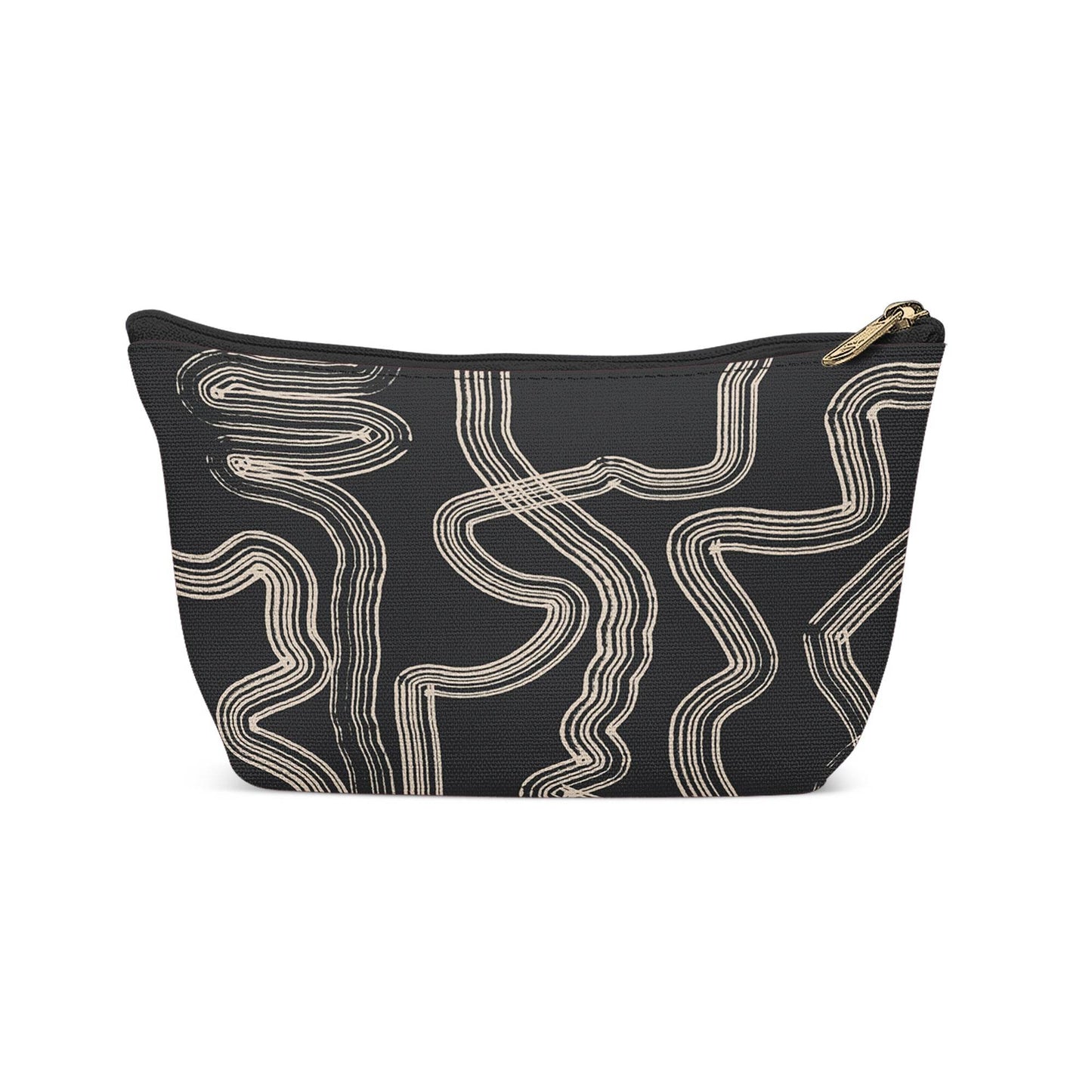 Black Modern Pattern Makeup Bag - HypeSheriff