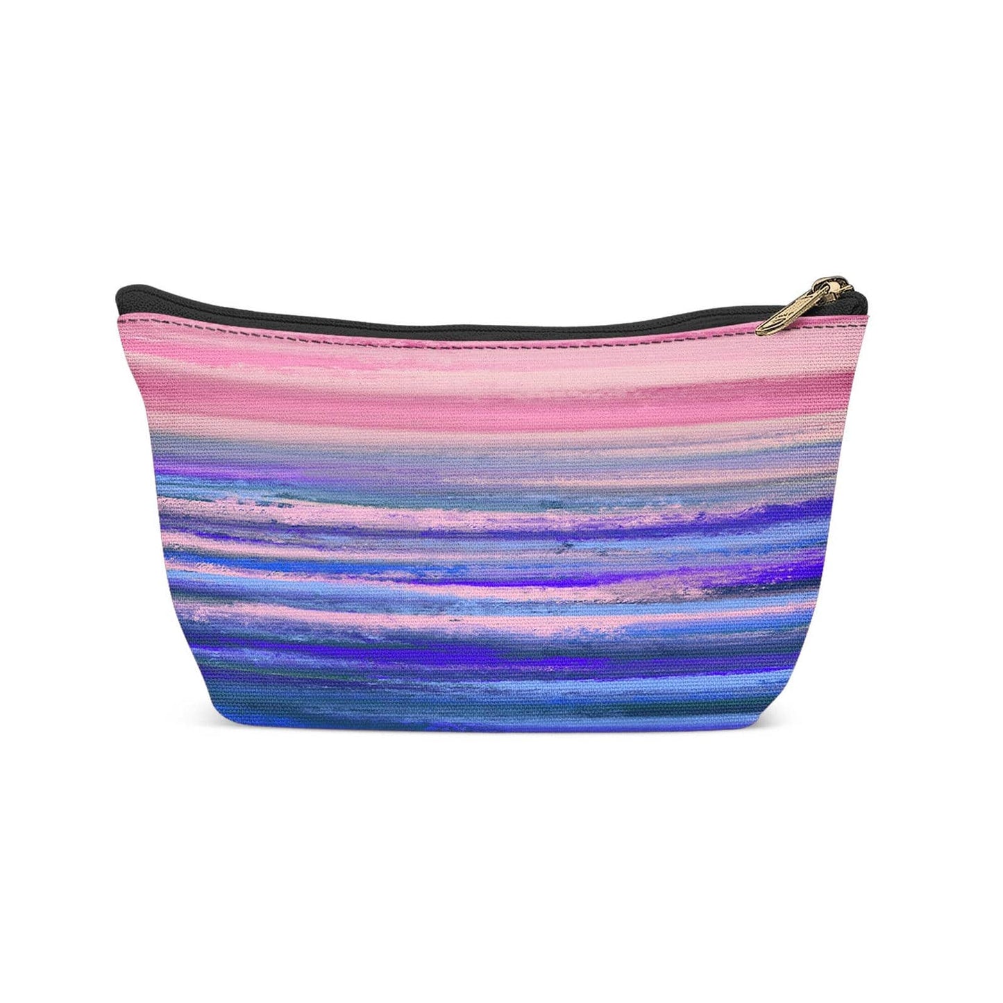 Painted Blue Pink Abstract Makeup Bag - HypeSheriff