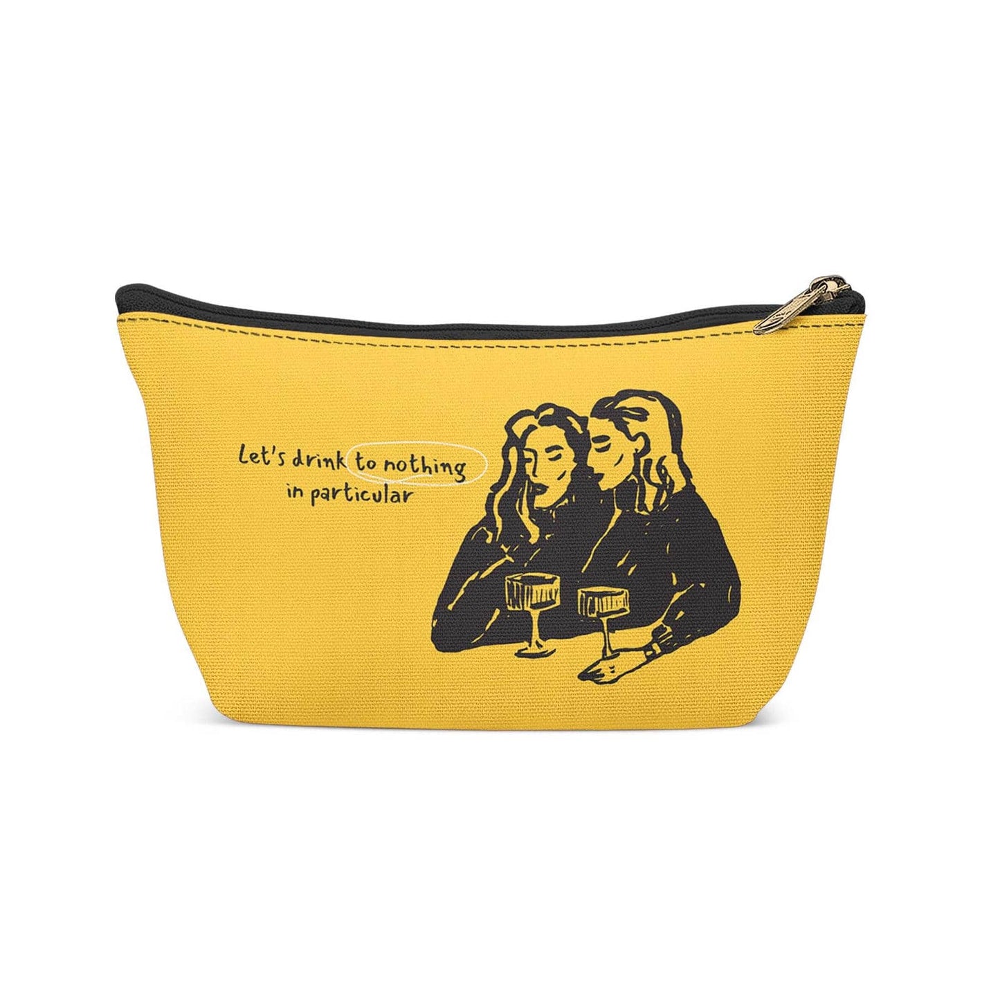 Yellow Pop Art Woman Makeup Bag - HypeSheriff