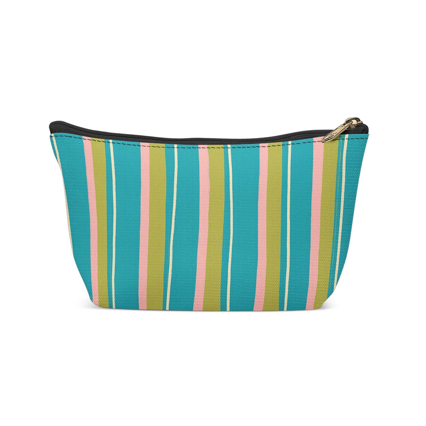 Retro Striped Colorful Art Makeup Bag - HypeSheriff