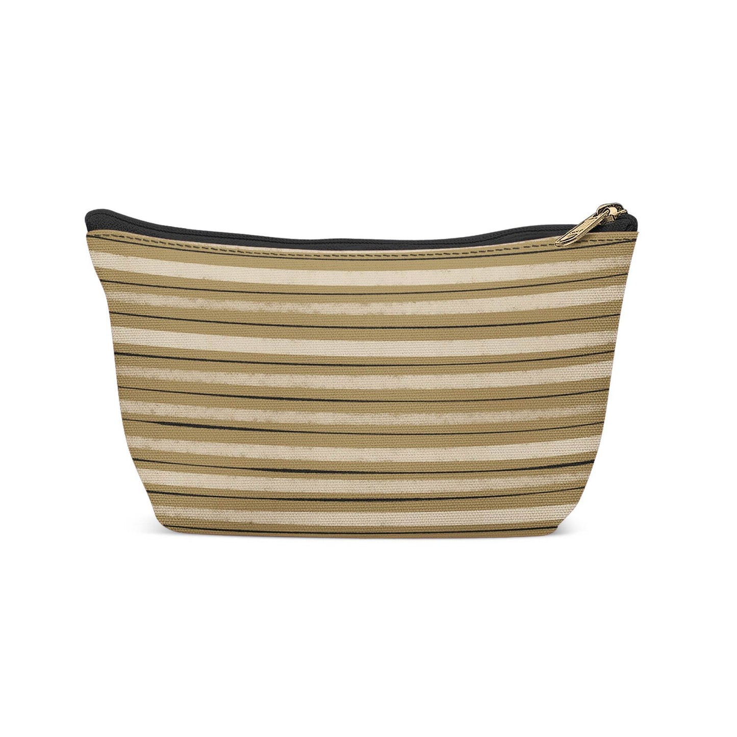 Beige Minimalist Lines Makeup Bag - HypeSheriff