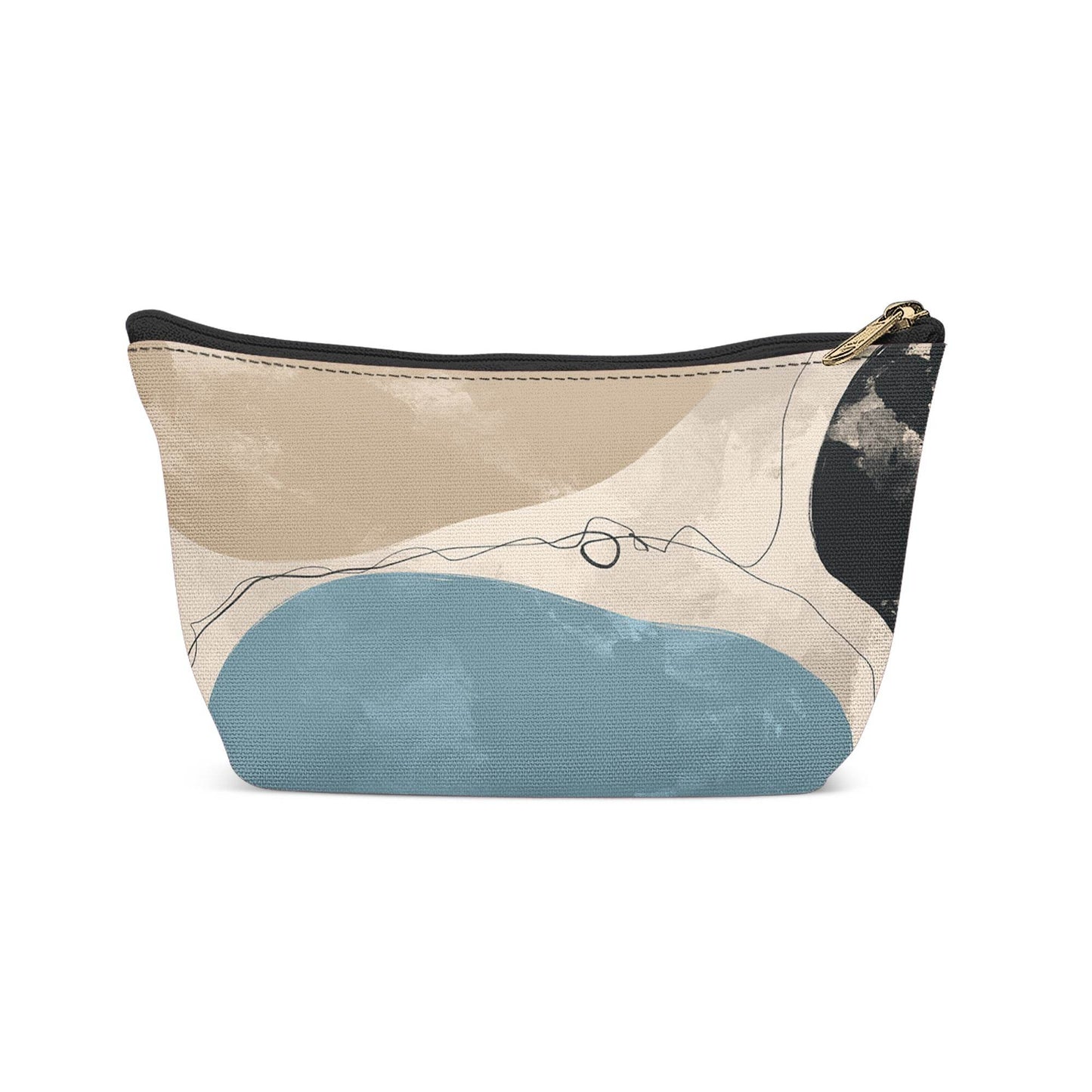 Painted Blue Abstract Art Makeup Bag - HypeSheriff