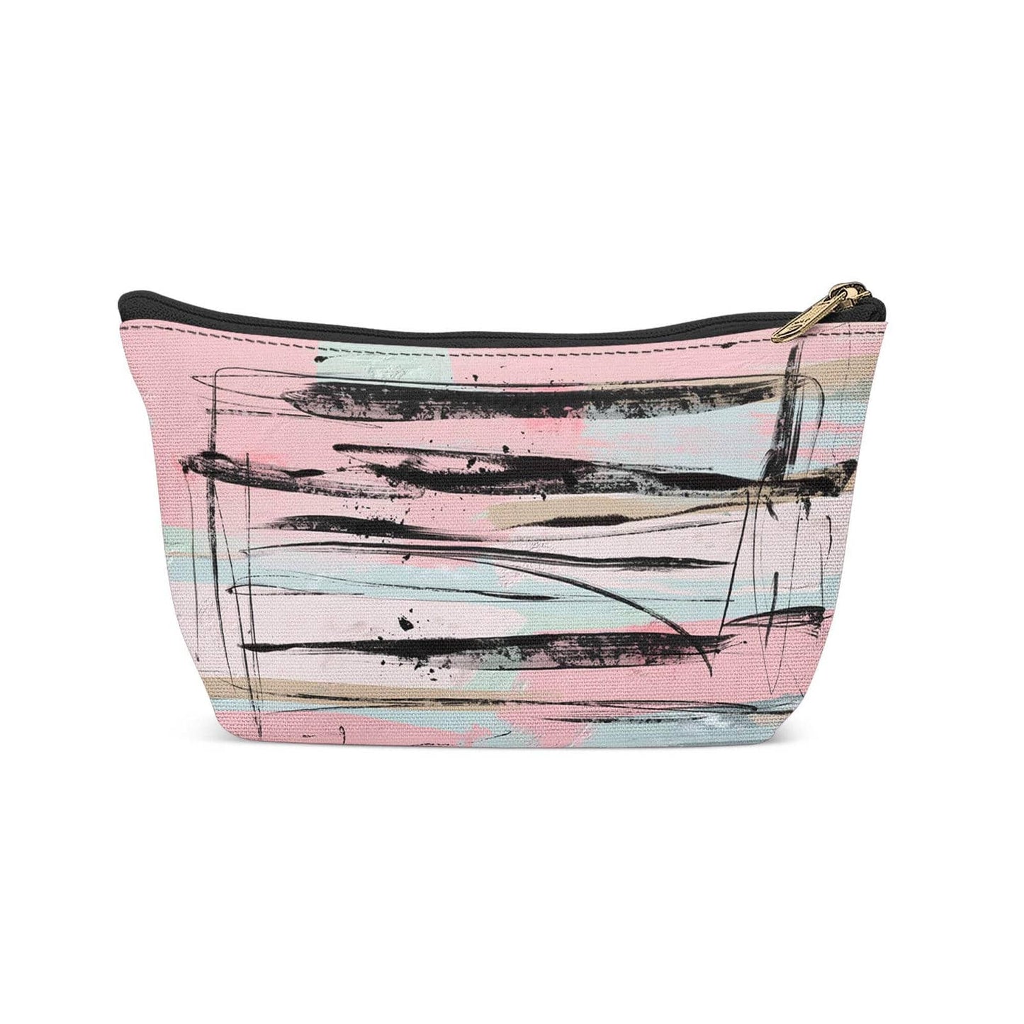 Abstract Modern Art Pink Makeup Bag - HypeSheriff