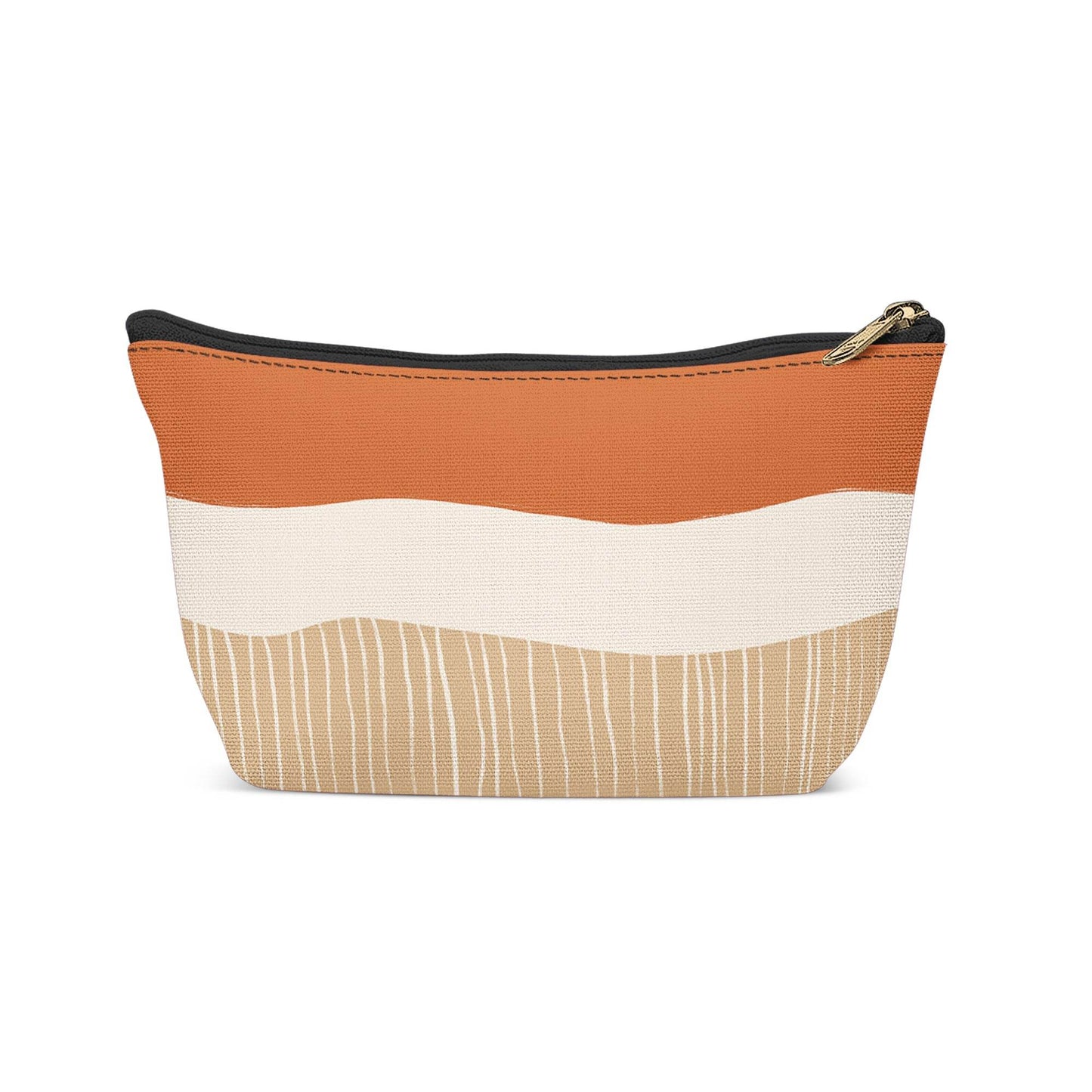 Orange Modern Pattern Makeup Bag - HypeSheriff