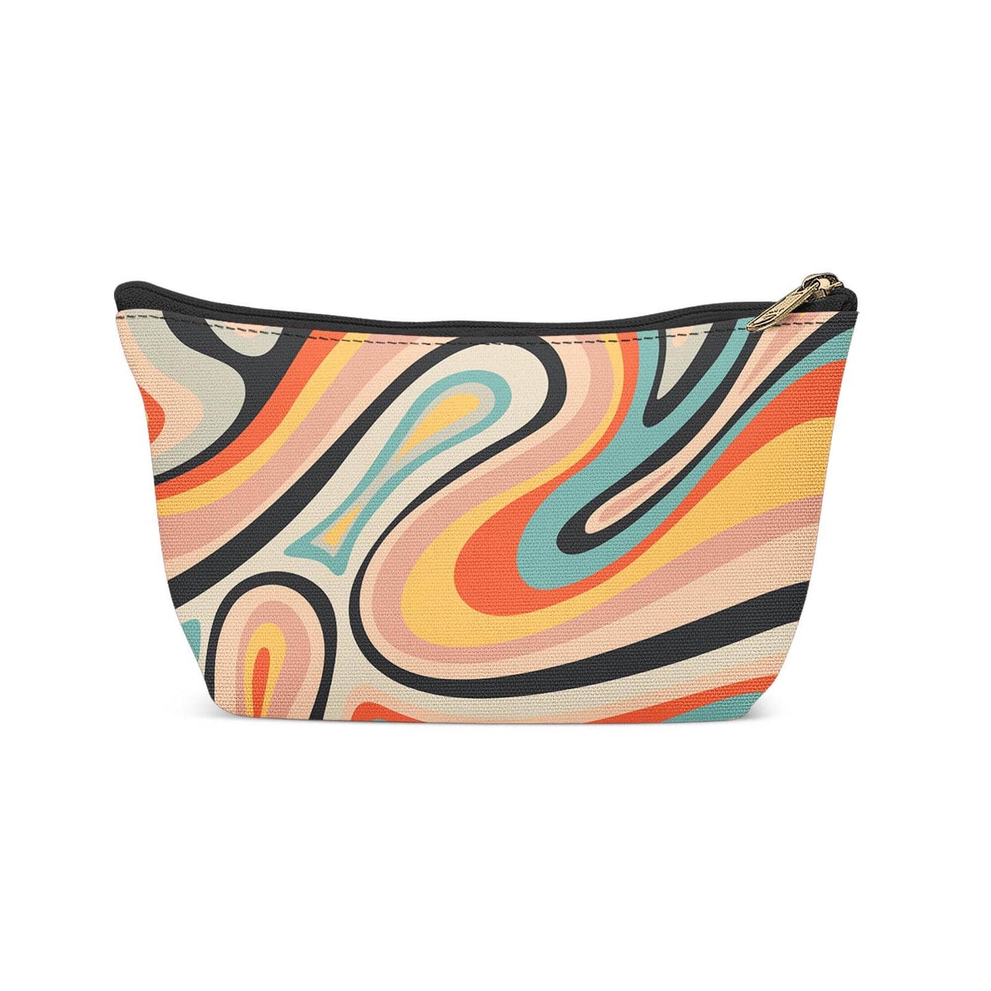 Abstract Liquid Swirl 60s 70s Makeup Bag - HypeSheriff