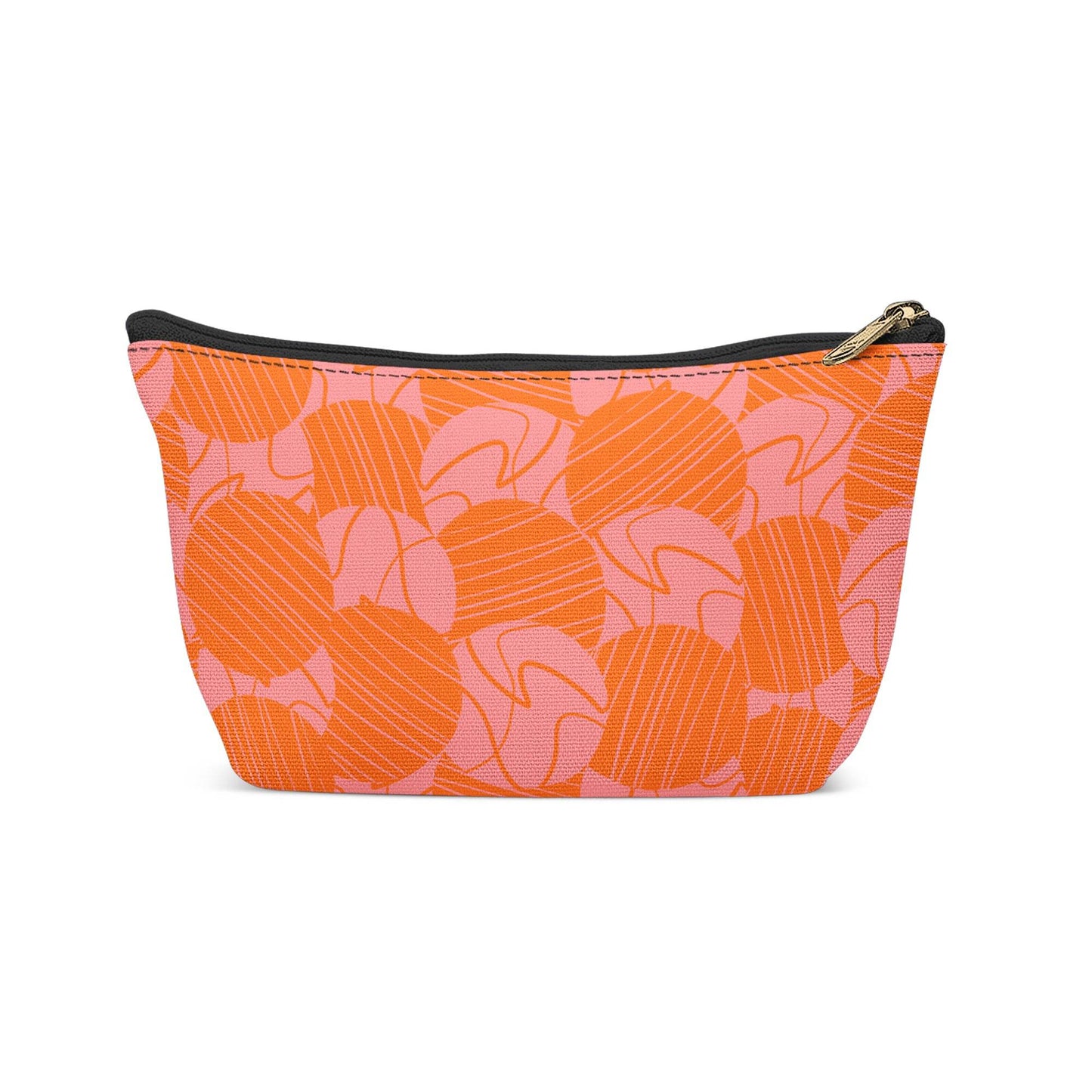 Pink Orange Modern Pattern Makeup Bag - HypeSheriff