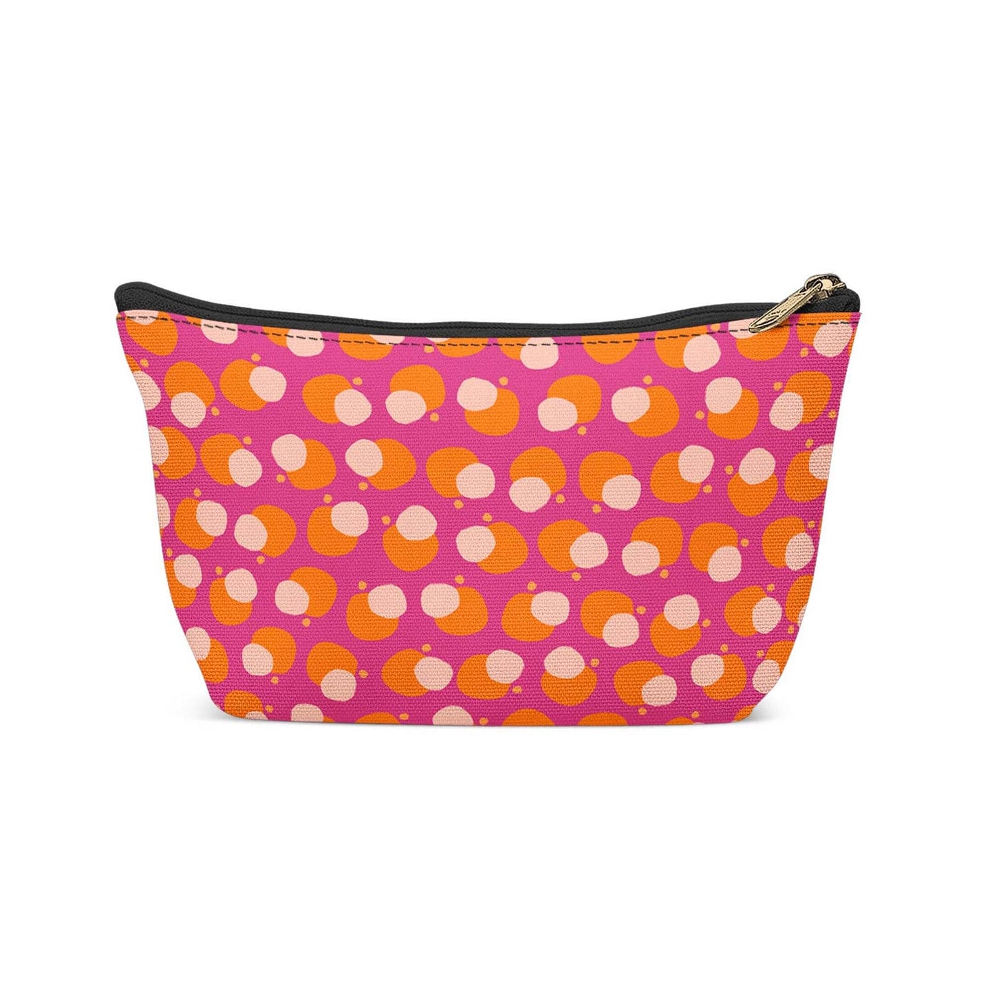 Pink Geometric 60s Pattern Makeup Bag - HypeSheriff