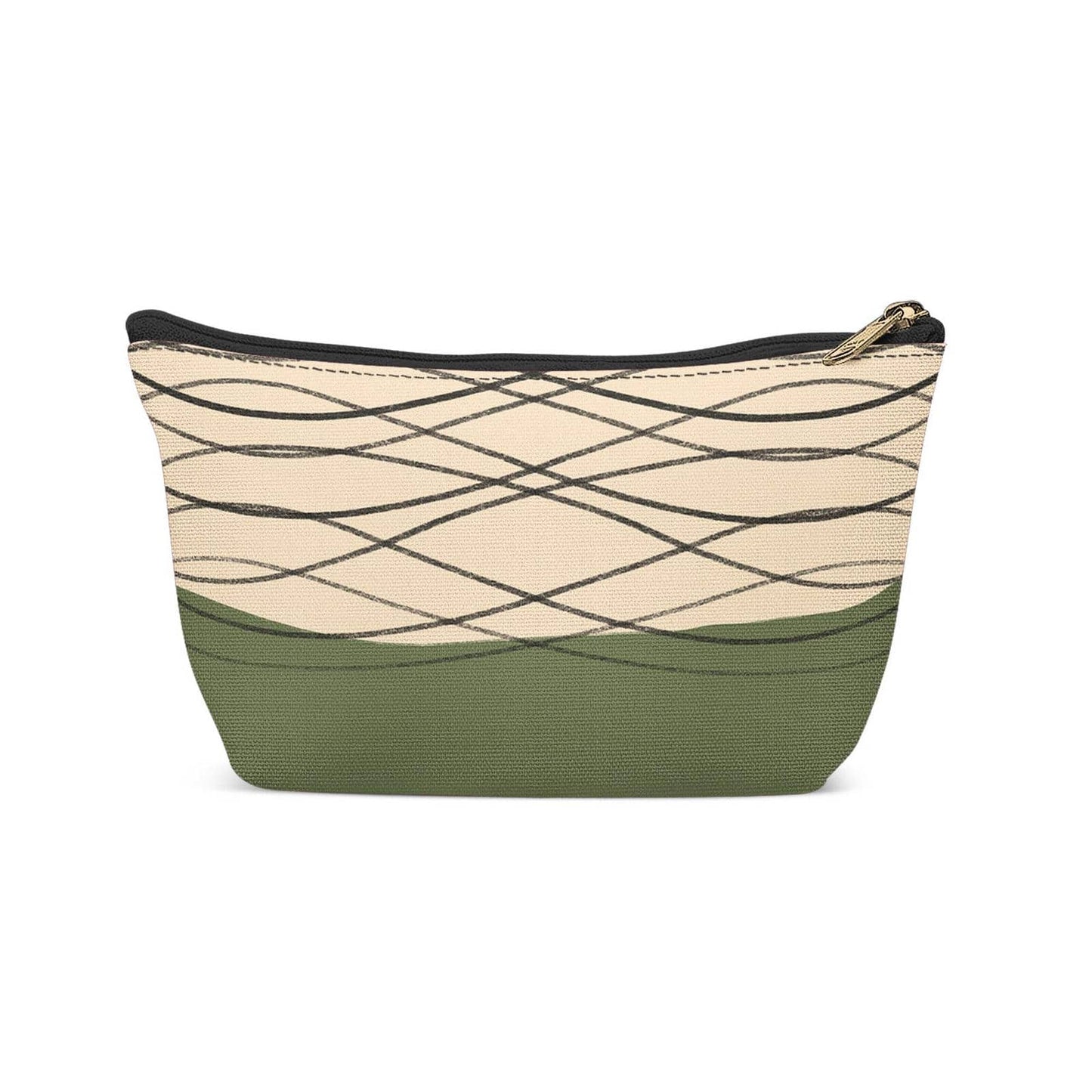 Green Boho Abstract Art Makeup Bag - HypeSheriff