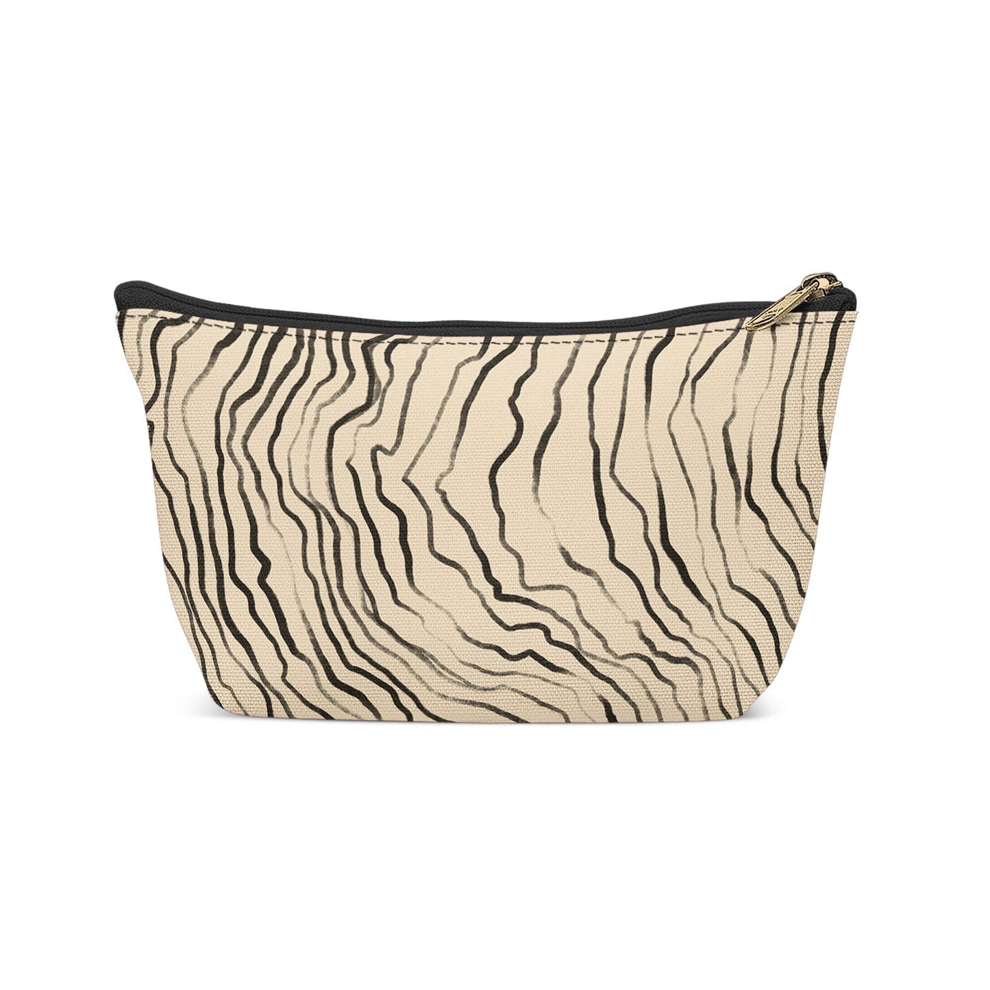Abstract Animal Print Beige Makeup Bag - HypeSheriff