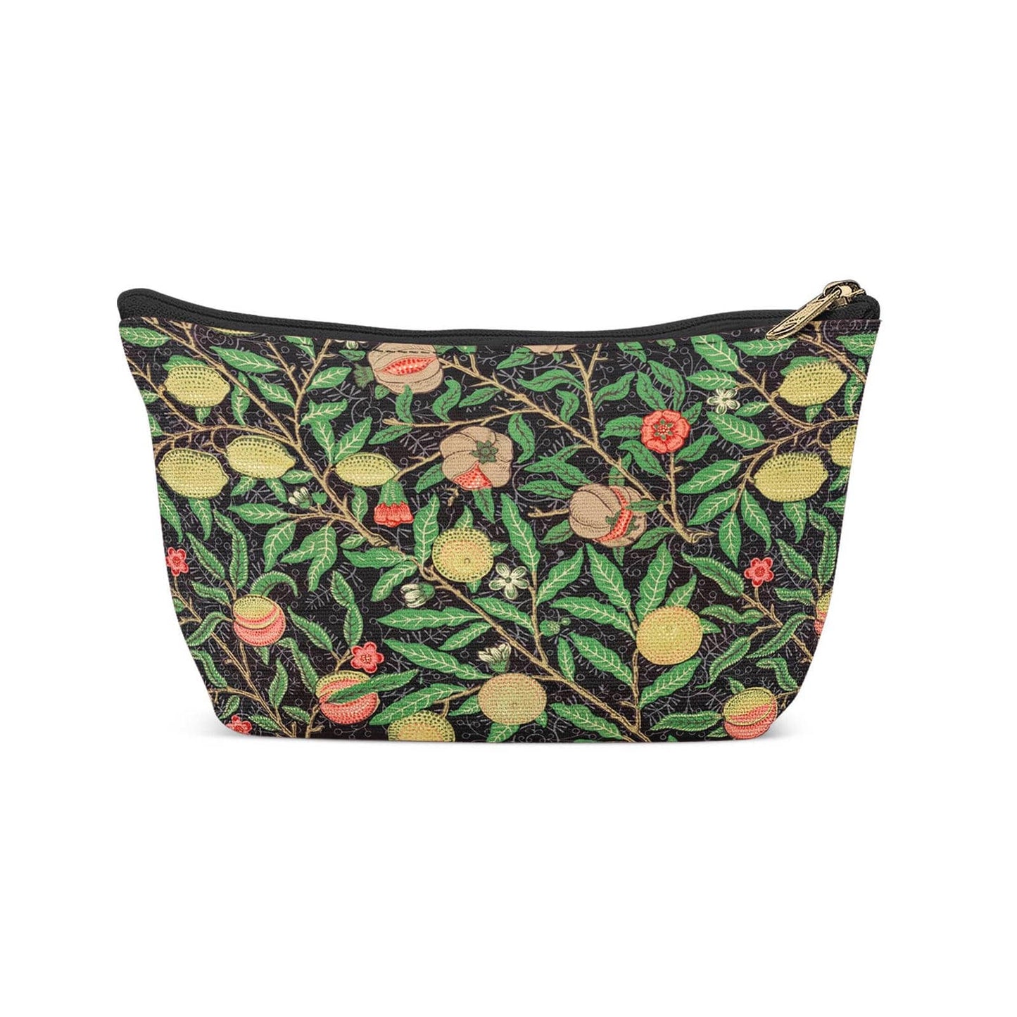 Art Nouveau Black Flowers Makeup Bag - HypeSheriff
