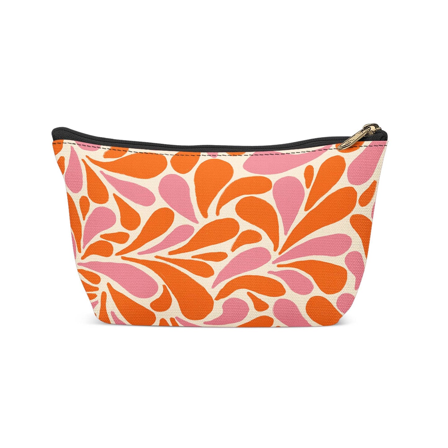 Pink&Orange Floral Pattern Makeup Bag - HypeSheriff