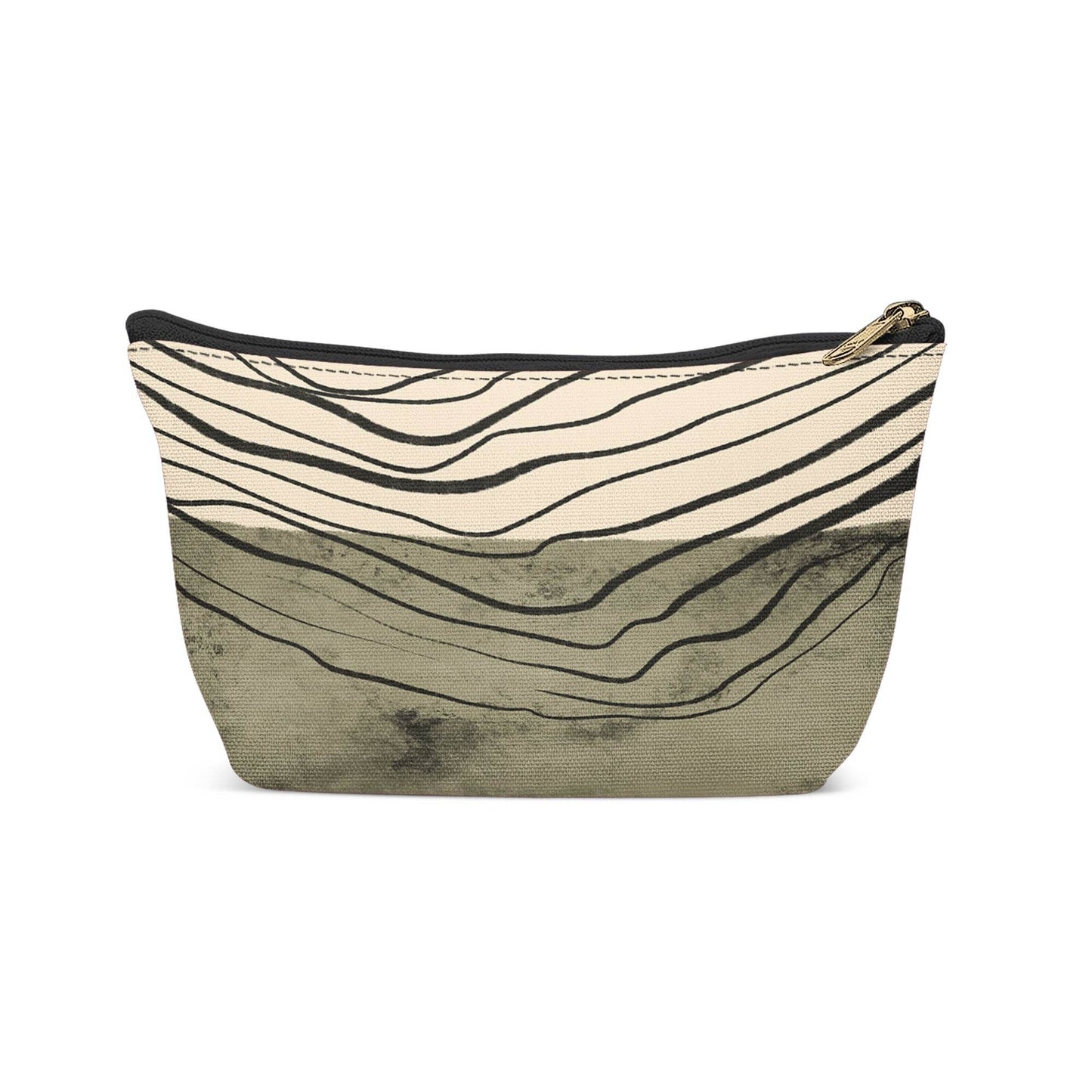 Green Abstract Modern Art Makeup Bag - HypeSheriff