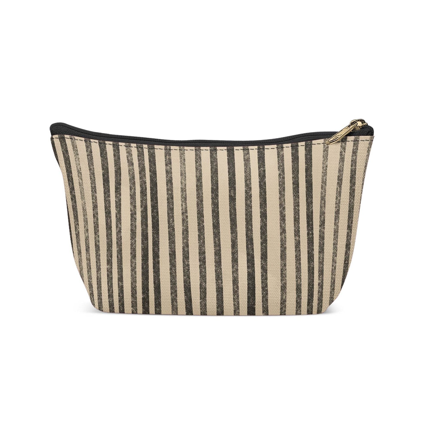 Rustic Black&Beige Lines Makeup Bag - HypeSheriff
